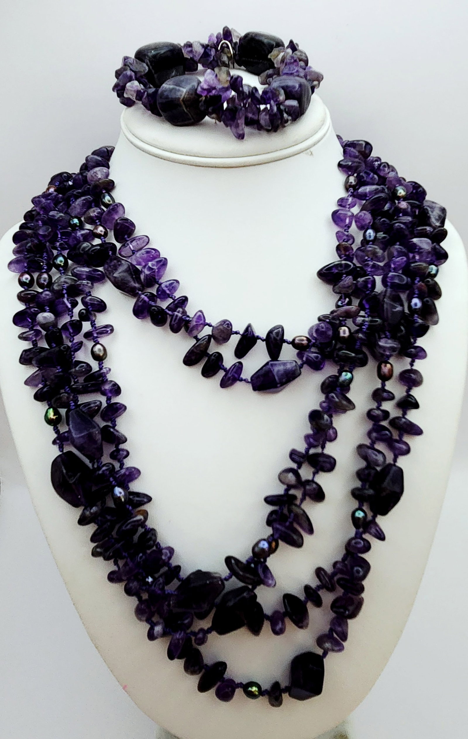Amethyst Necklace & Stretch Bracelet (1 of 8)