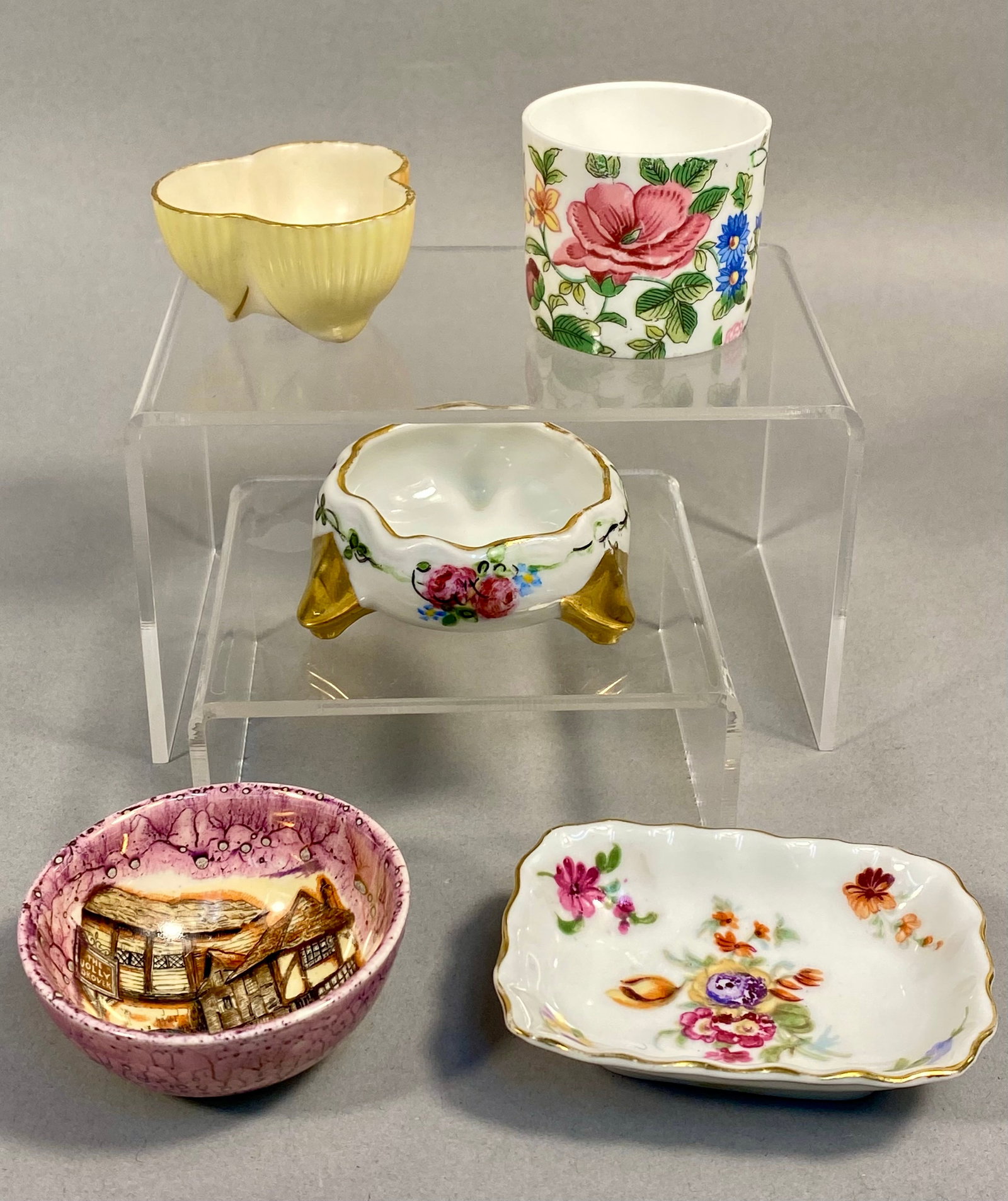 A Collection of English and Czechoslovakian Porcelain and Earthenware Trinket Dishes and Miniature (1 of 9)