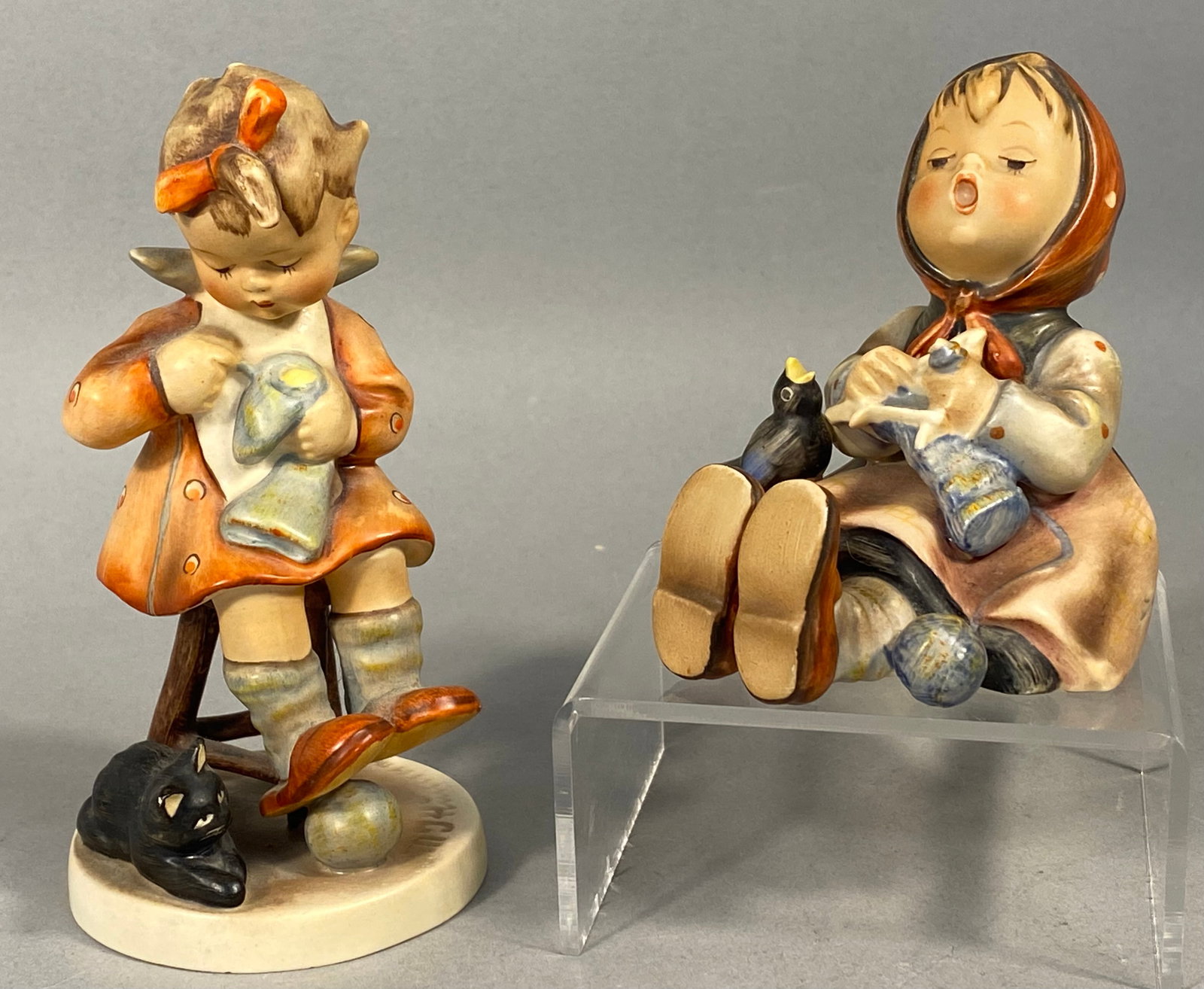 A Pair of Goebel Hummel Ceramic Figurines Mother's Helper and Happy Pastime (1 of 7)