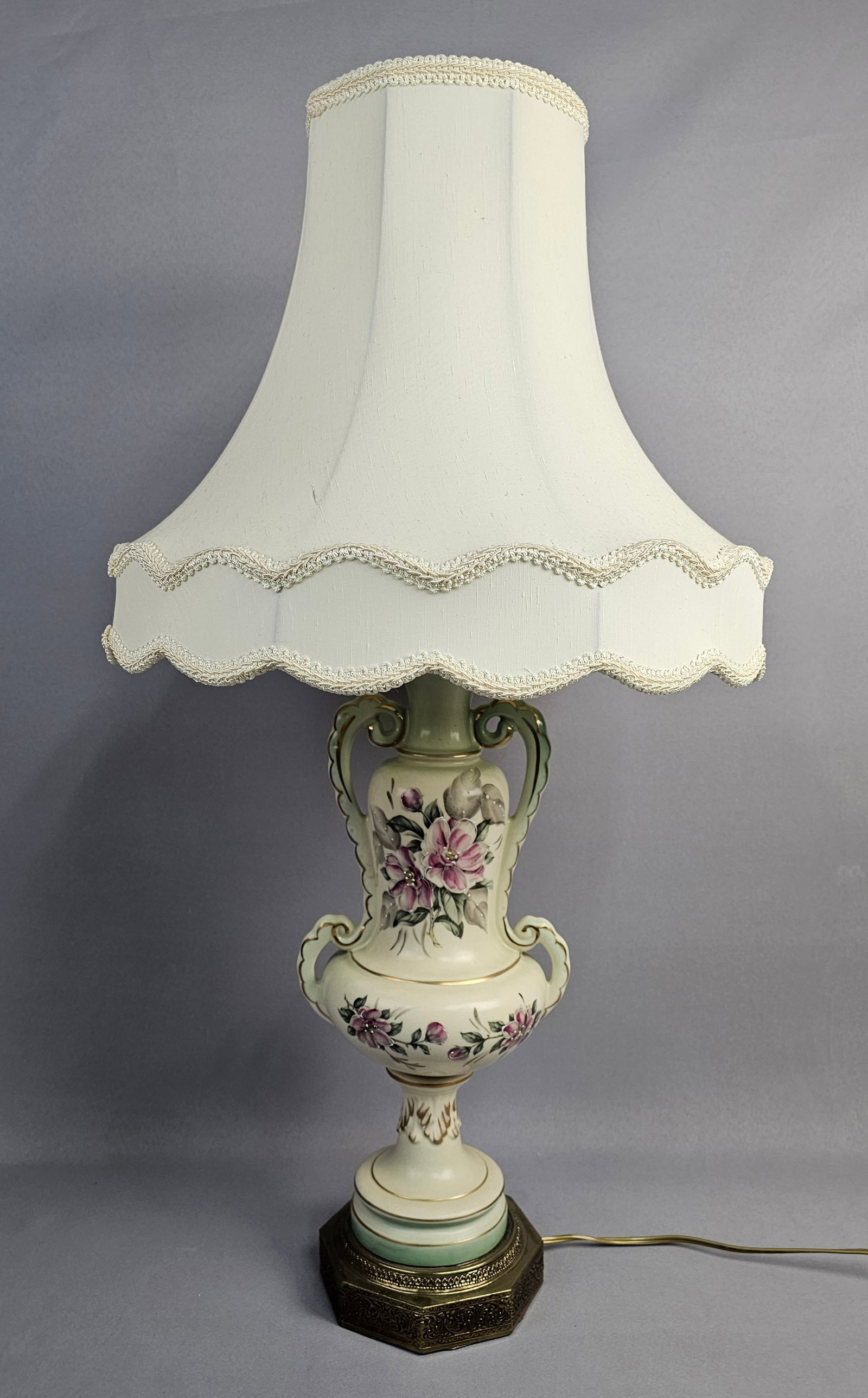 Vintage Hand Painted Porcelain Urn Form Table Lamp (1 of 14)