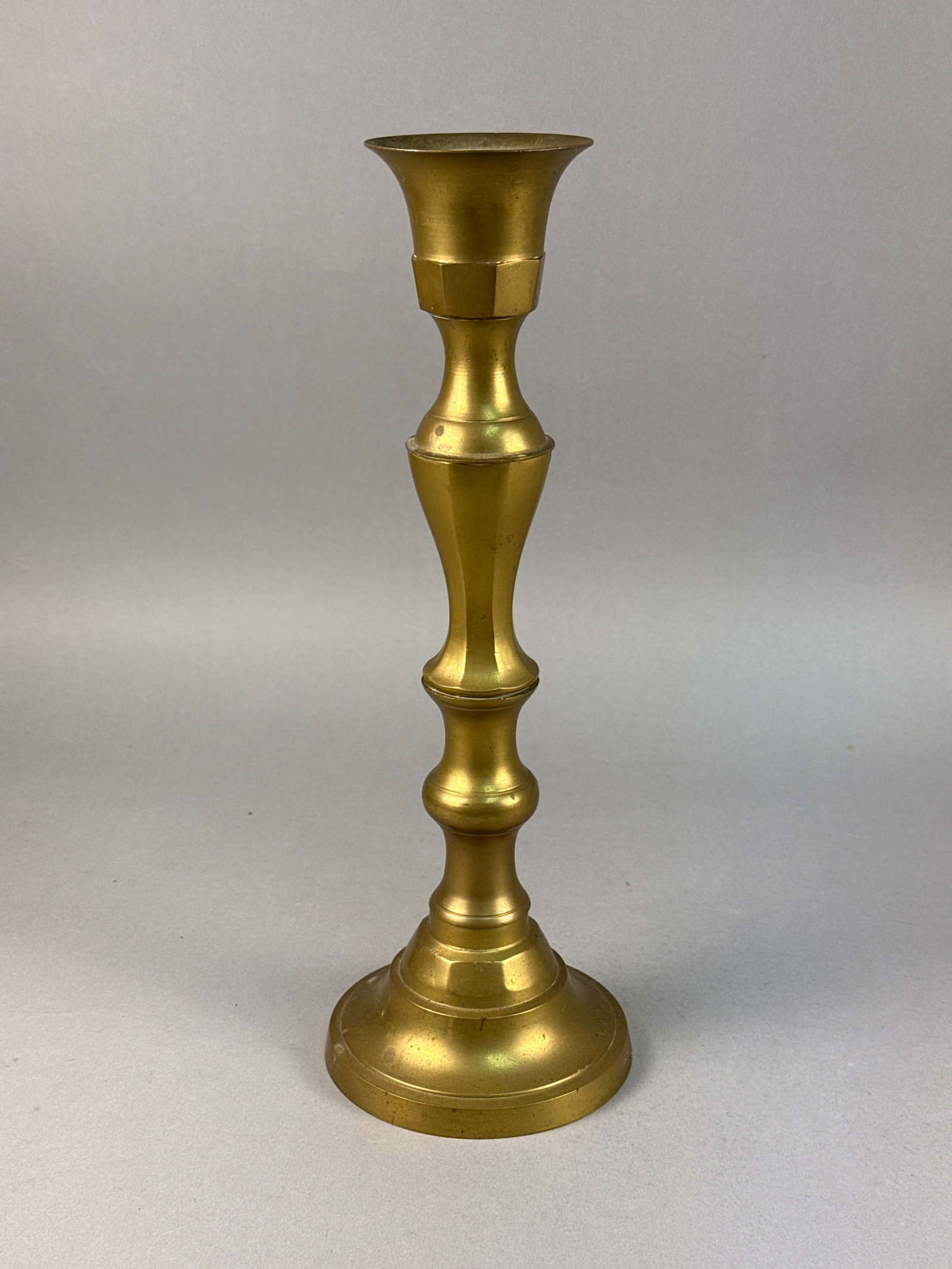 Brass Baluster-Form Candlestick in the Georgian Style (1 of 7)