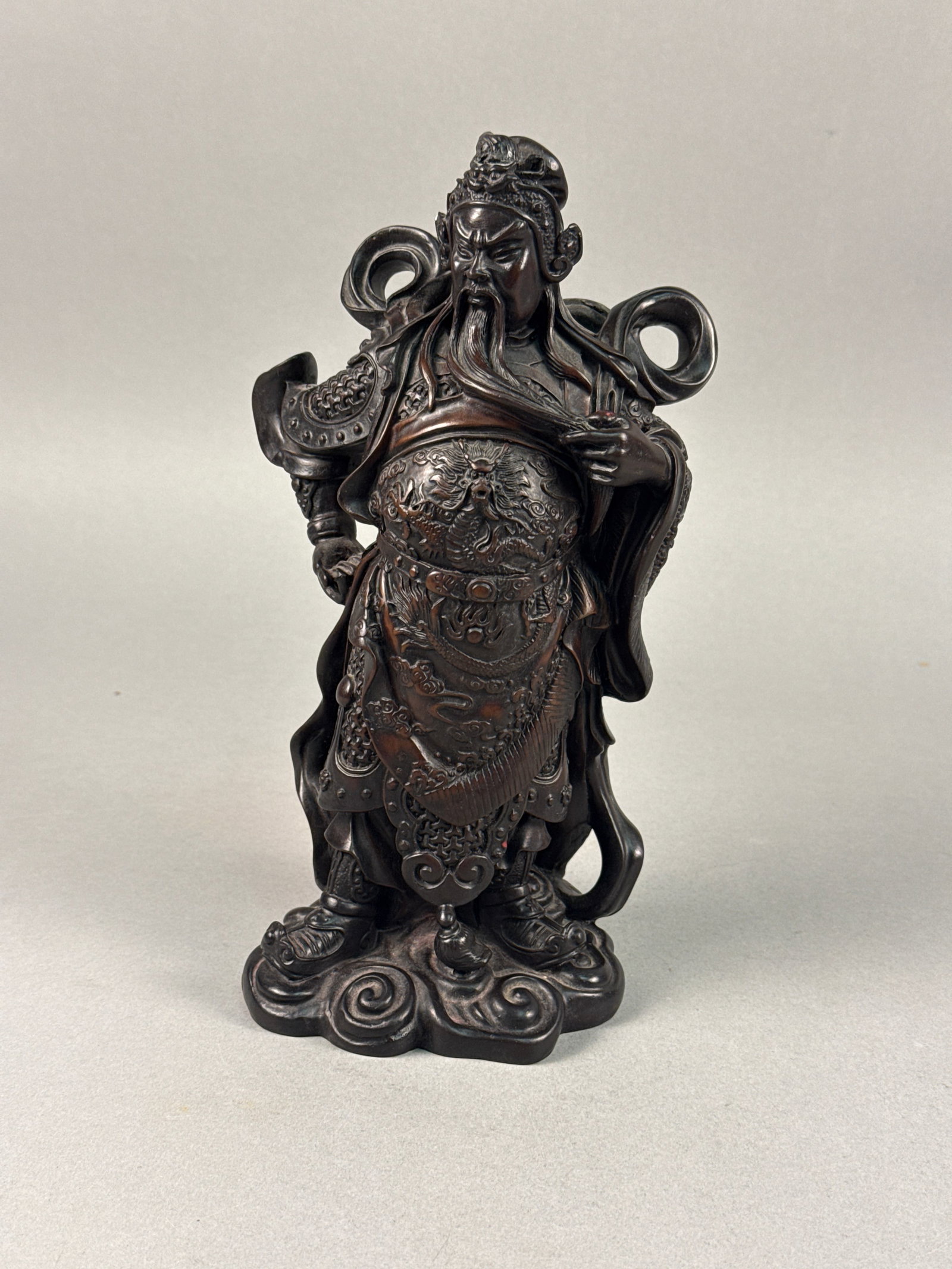 Chinese Resin Guan Yu Warrior Deity Statue (1 of 7)