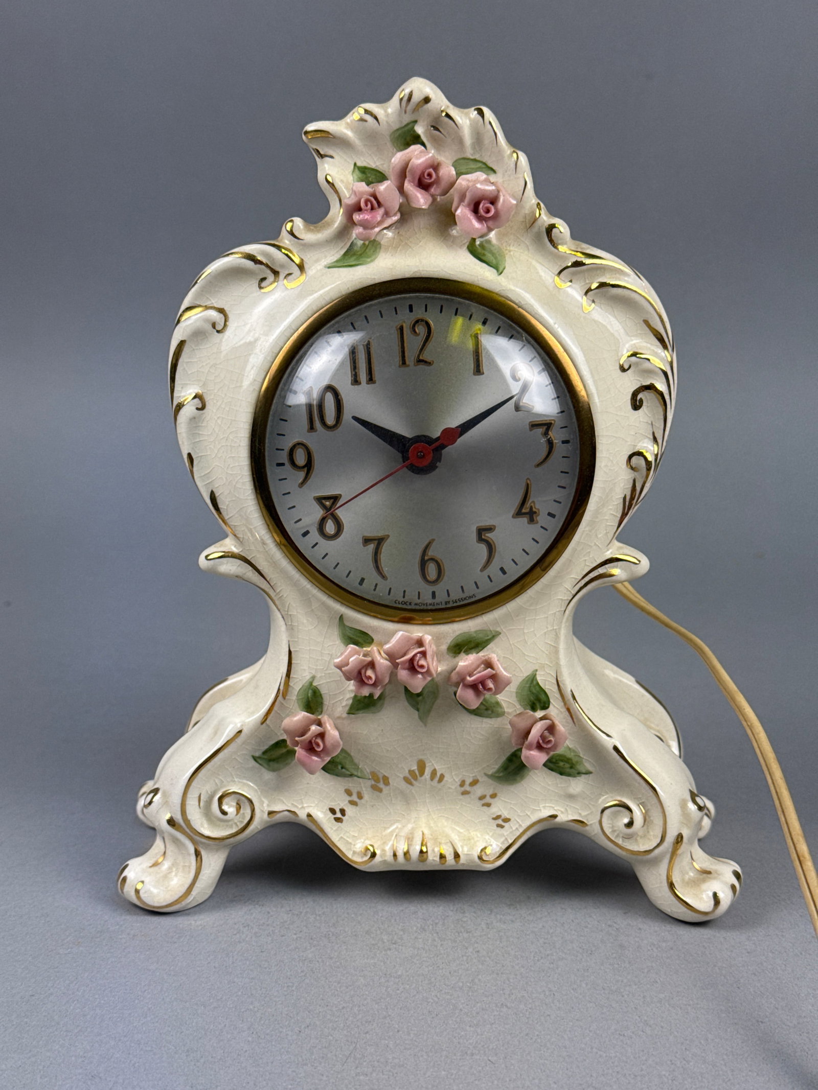 Sessions Electric Mantel Clock in Coventry Fine Porcelain Case (1 of 6)
