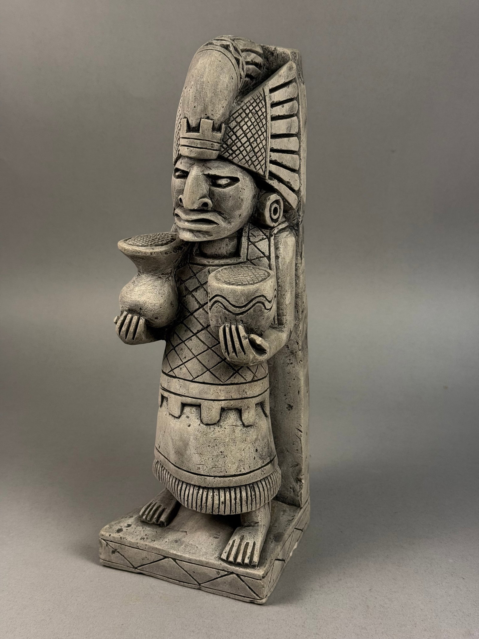 Mesoamerican Style Toltec Warrior Cast Composite Sculpture (1 of 7)
