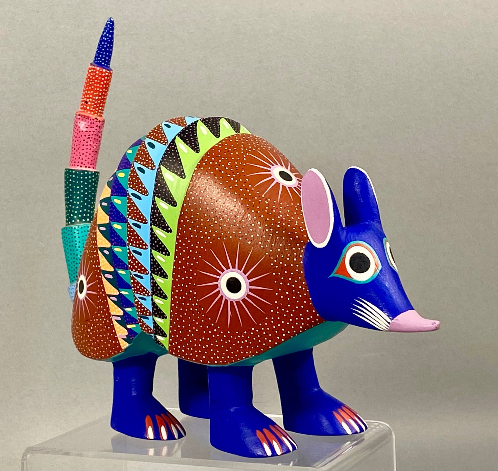 Oaxacan Alebrije Wood Armadillo Sculpture by Victoriano Ramirez (1 of 6)
