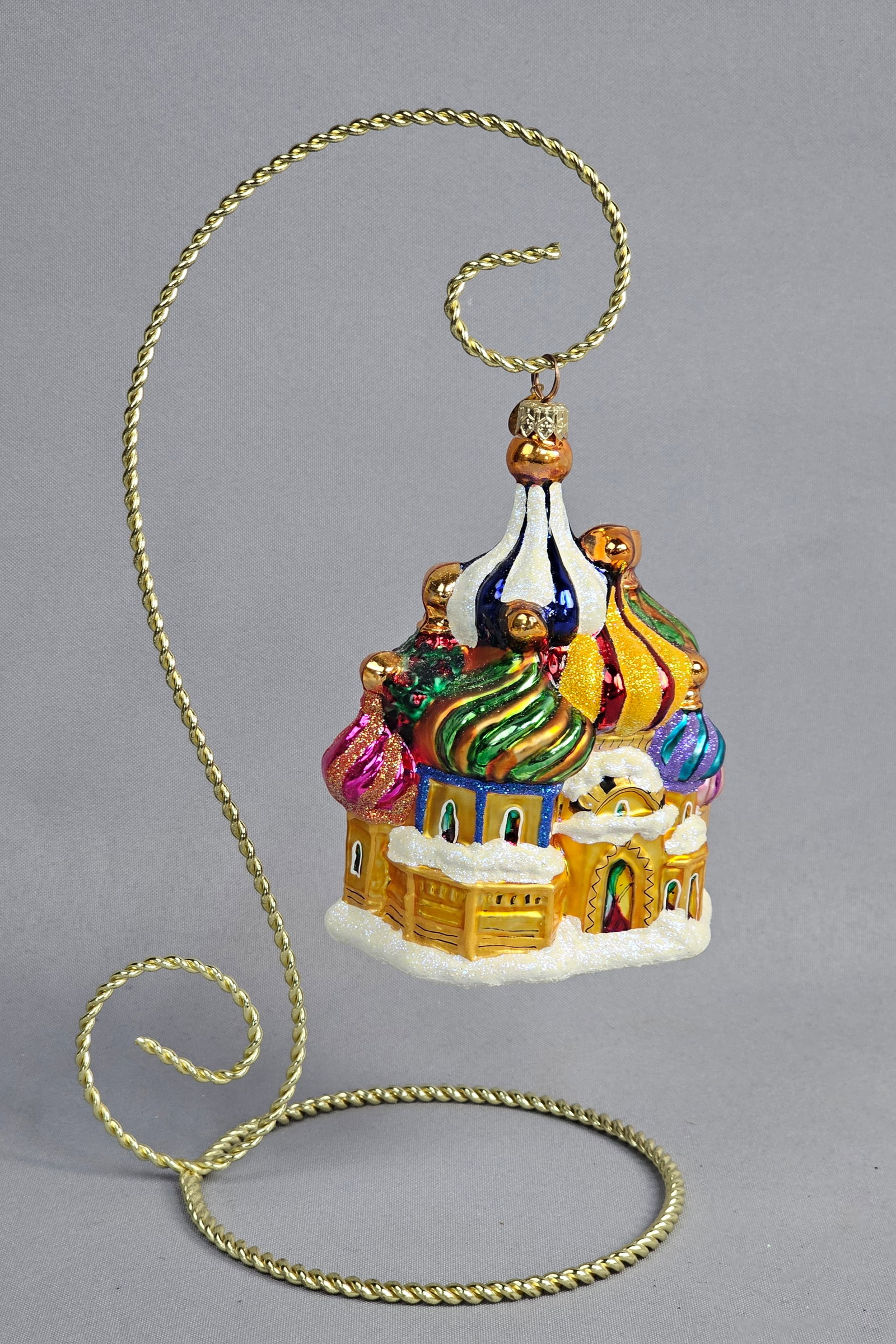 Christopher Radko Mouth-Blown Glass St. Basil's Cathedral Christmas Ornament with Stand (1 of 6)