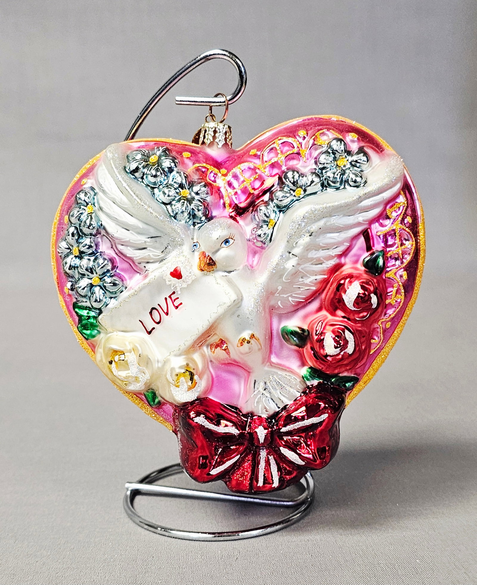 Christopher Radko Glass Heart & Dove Ornament (1 of 6)