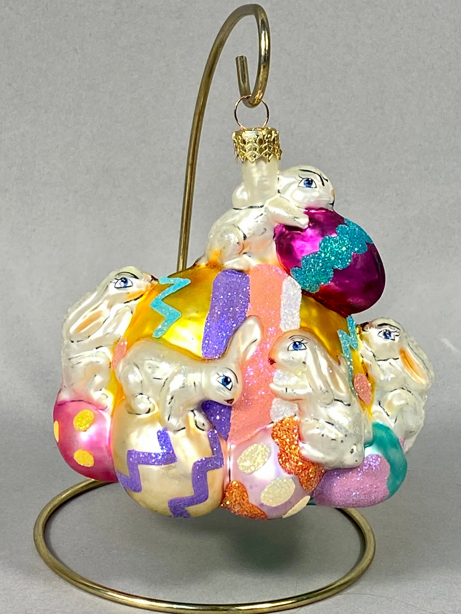 Radko Hand-Blown Glass Easter Bunnies and Eggs Ornament (1 of 4)