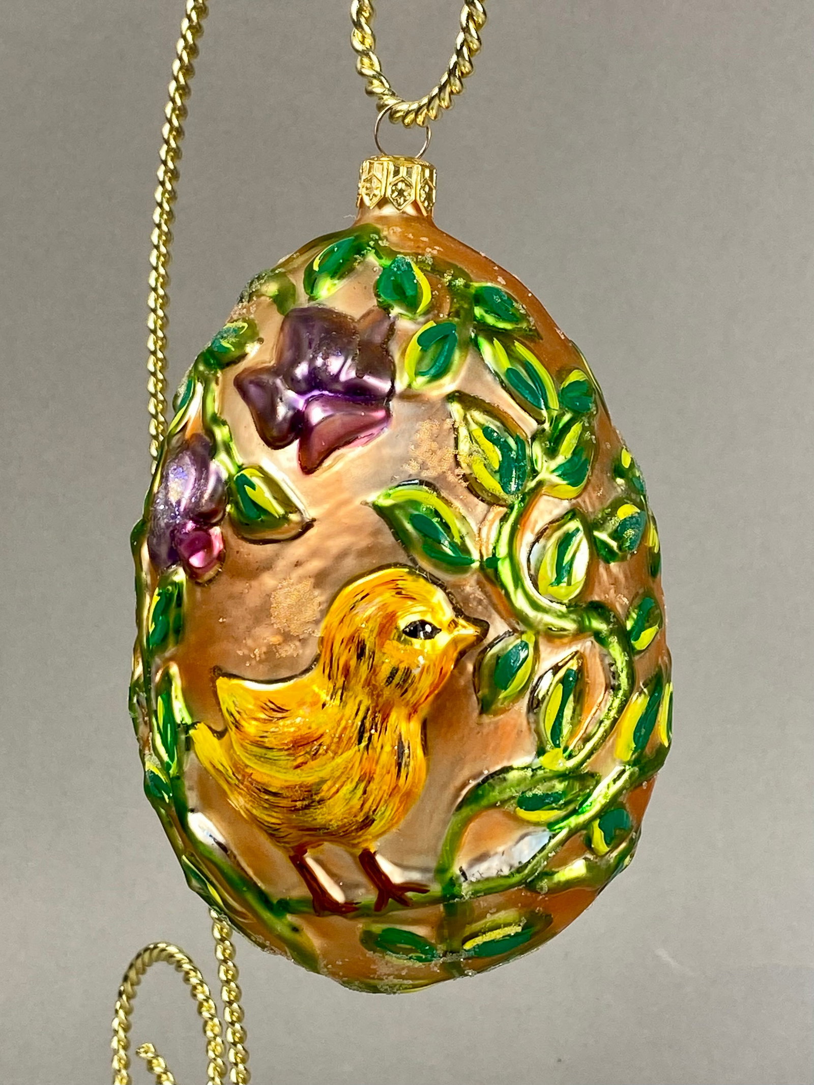 Radko Hand-Painted Chick and Floral Easter Egg Ornament (1 of 4)