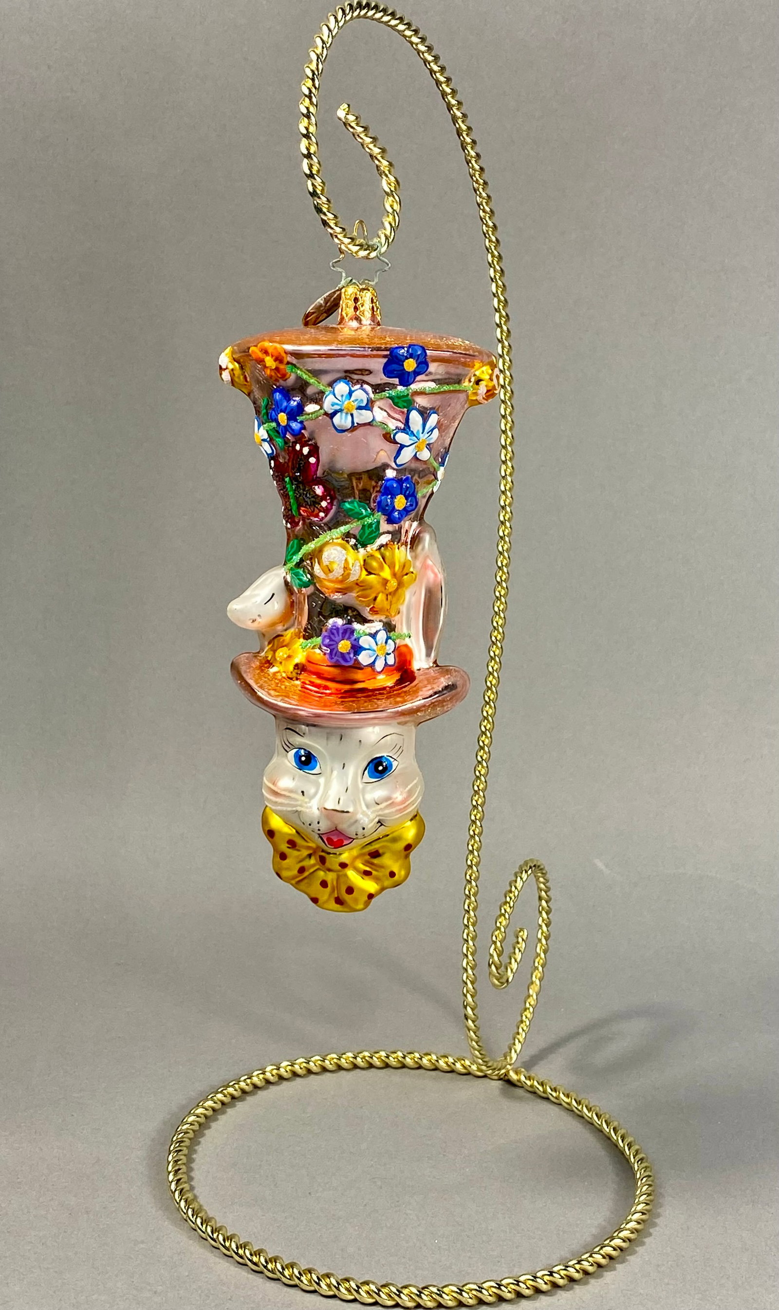 Radko Hand-Blown Glass White Rabbit in Top Hat Ornament (1 of 6)