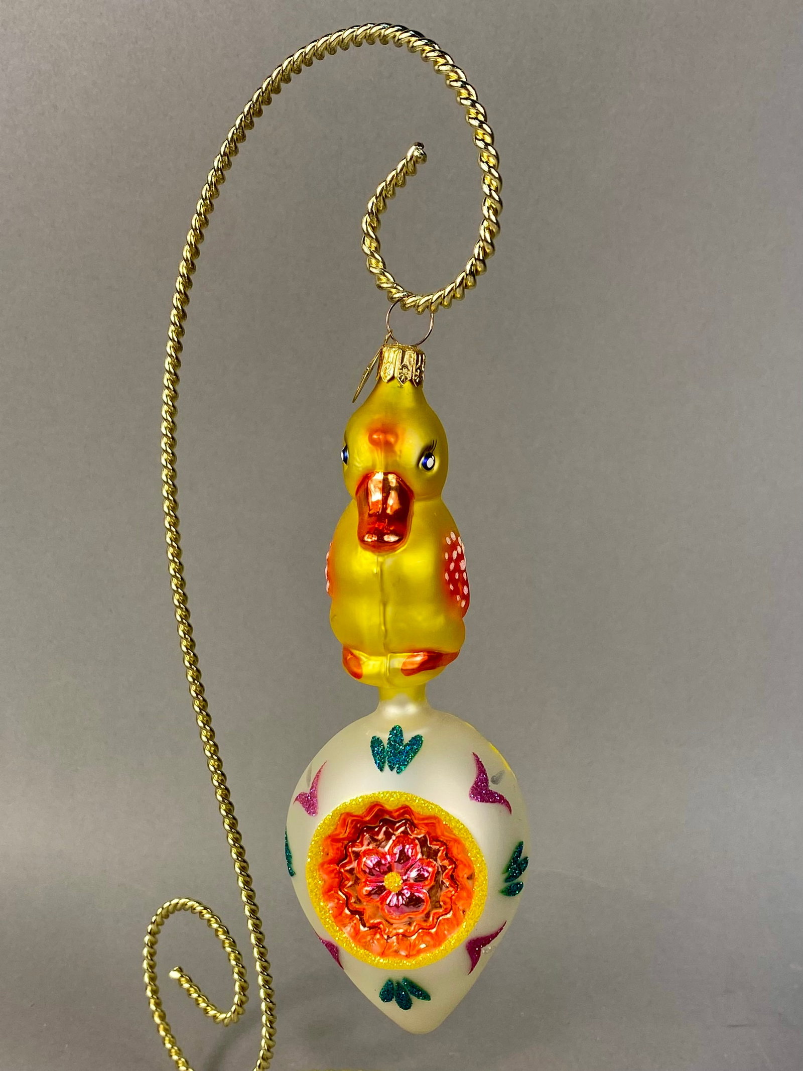 Christopher Radko Mouth-Blown Glass Chick and Egg Reflector Ornament (1 of 5)