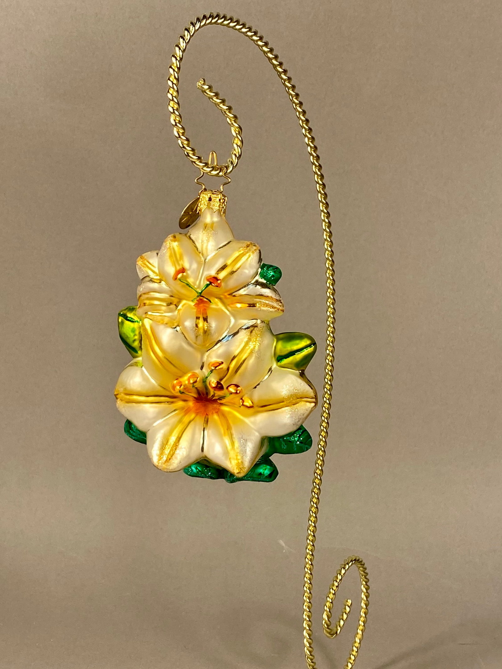 Christopher Radko Hand-Blown Glass Lily Ornament with Display Stand (1 of 4)