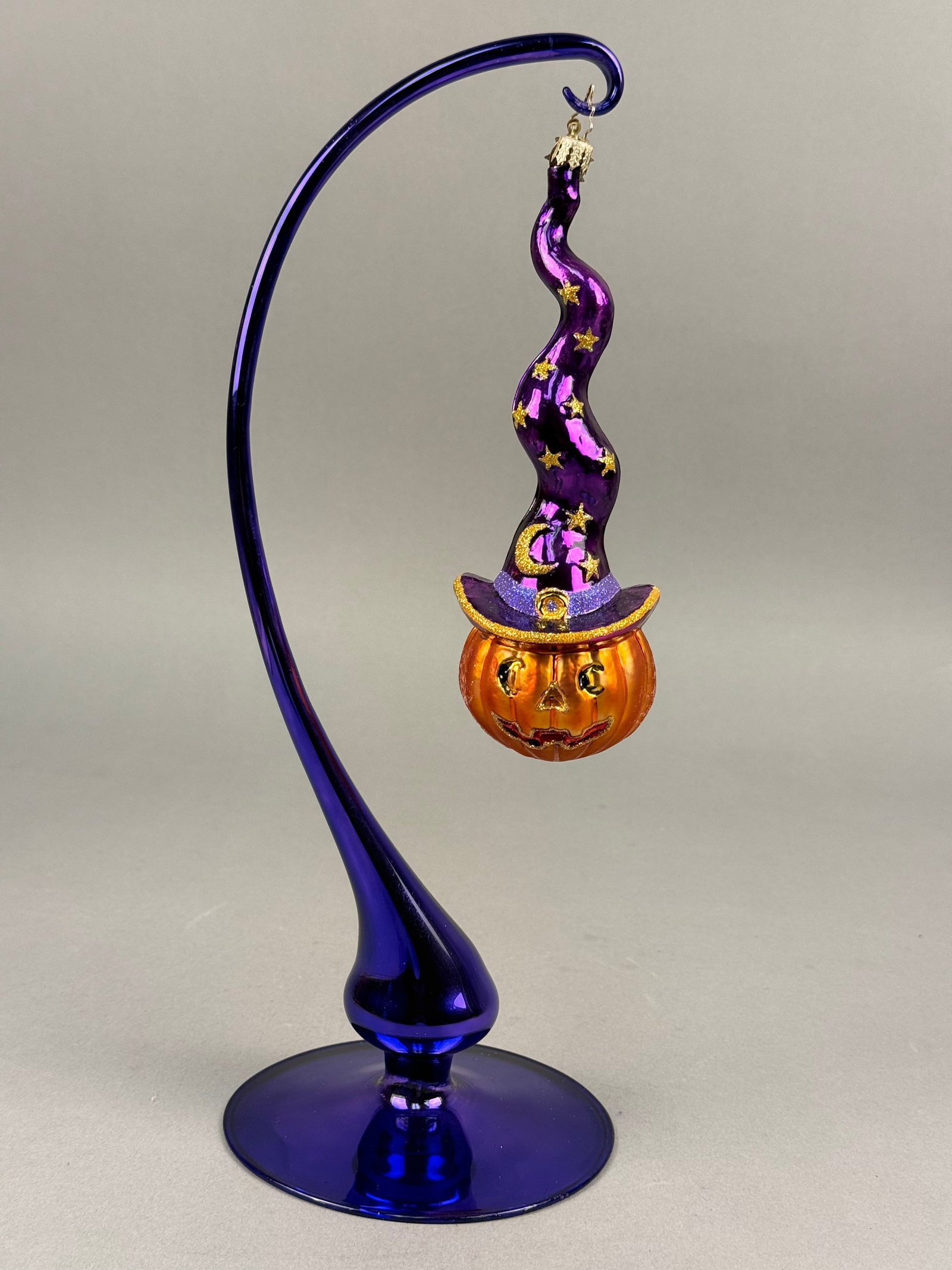 Radko Blown Glass Wizard Hat and Jack-O-Lantern Halloween Ornament (1 of 6)