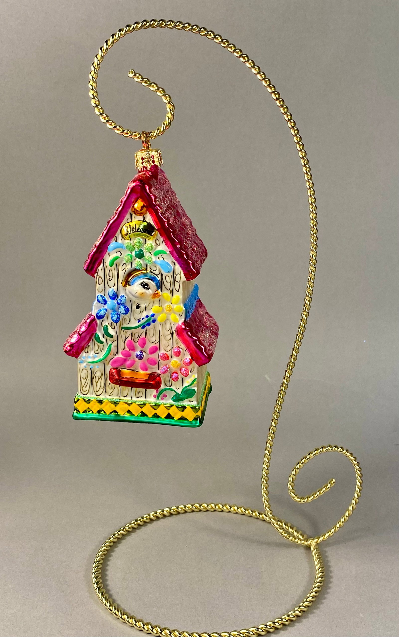 Christopher Radko Mouth-Blown Glass Birdhouse Christmas Ornament (1 of 4)