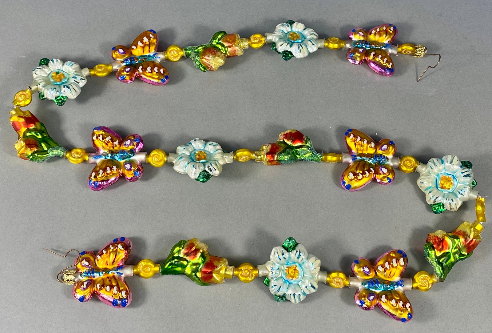 Christopher Radko Butterfly Blossom Hand-Painted Glass Garland (1 of 6)