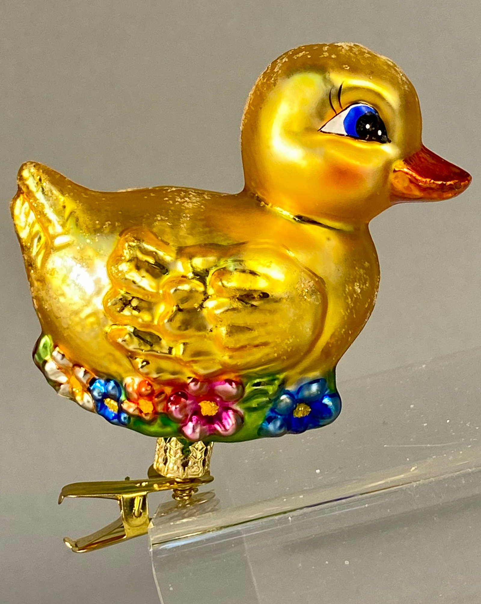 Christopher Radko Hand-Blown Glass Clip-On Duckling Christmas Ornament (1 of 4)