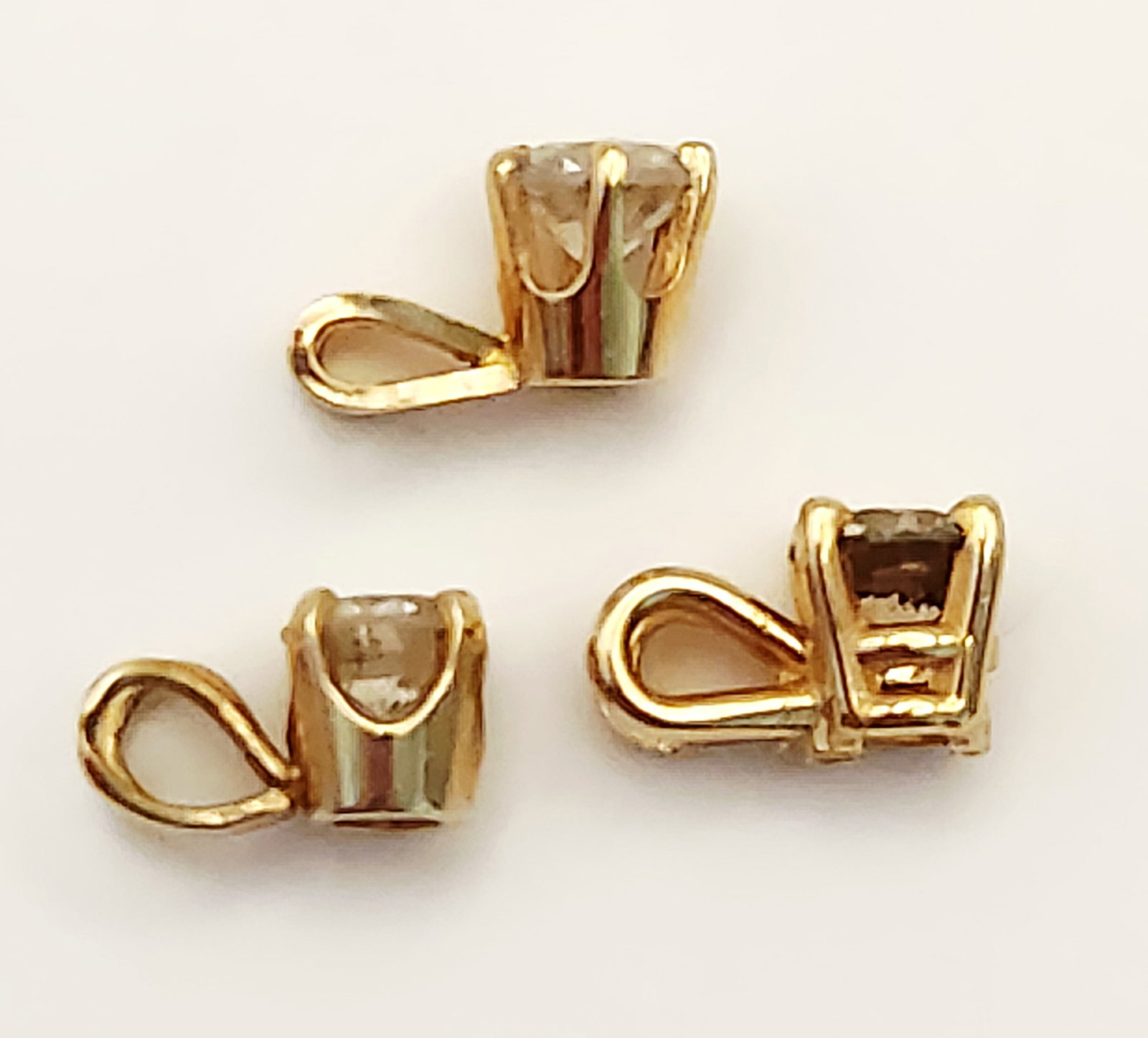 14K Solitaire Pendants 1.4 Grams - 2