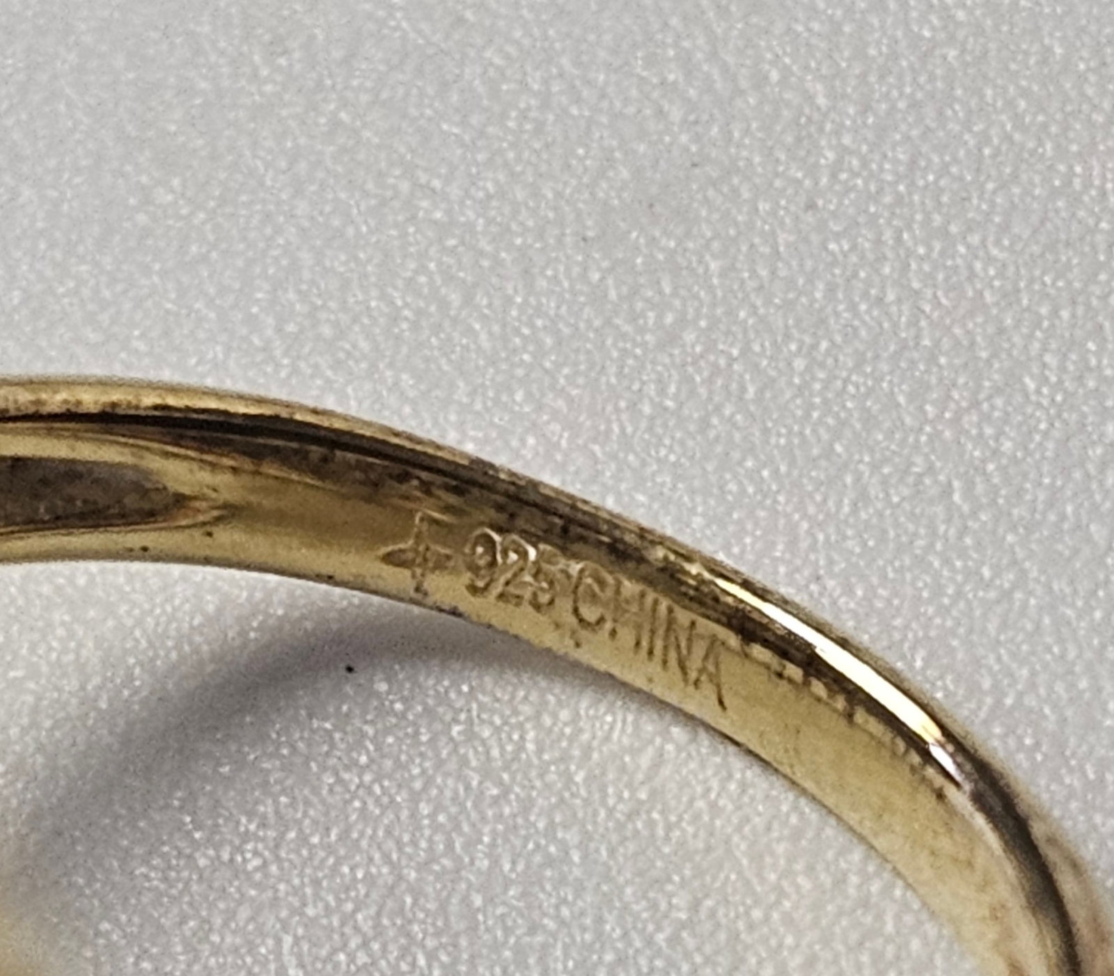 Gold Washed Sterling Turquoise Ring - 6