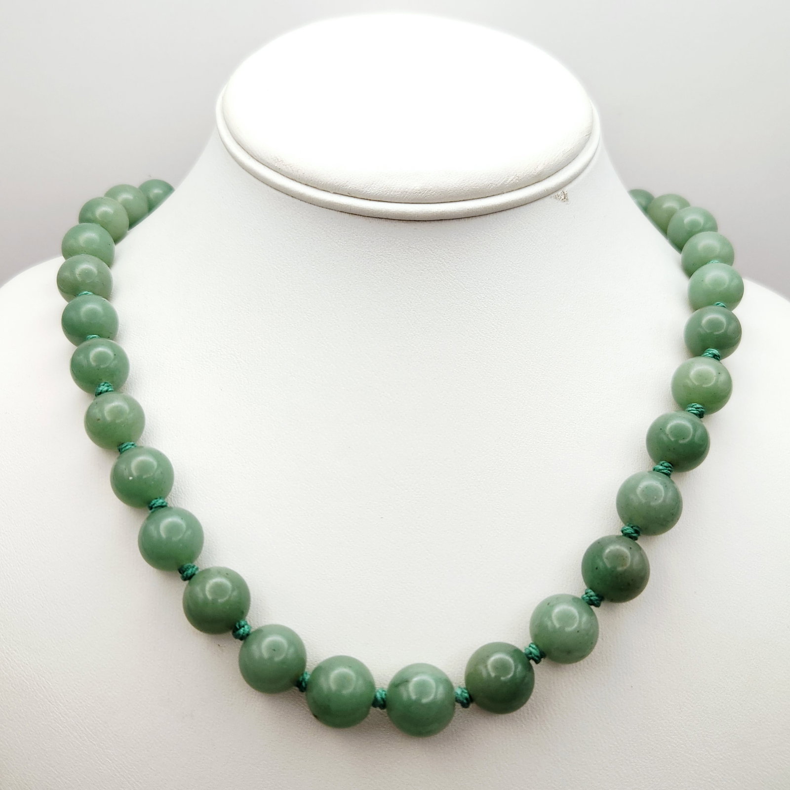 Green Averturine Necklace Vermeil Clasp (1 of 5)
