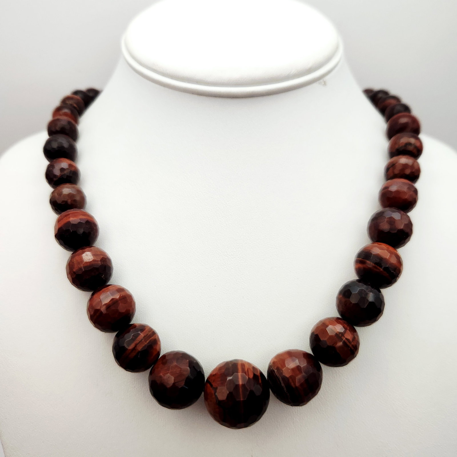 DRT Red Tiger's Eye Necklace Sterling Clasp (1 of 7)