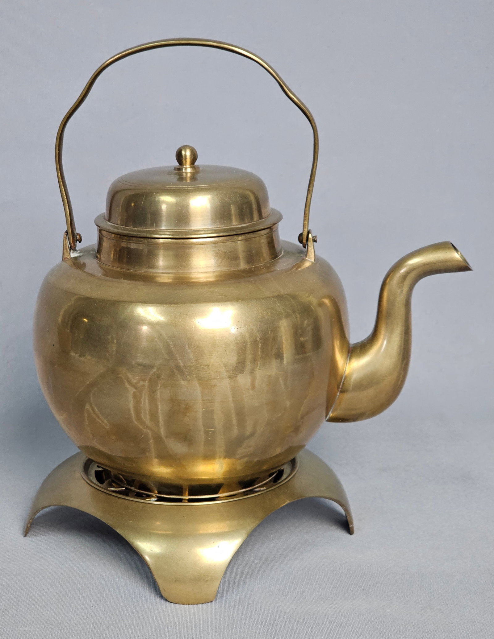 Vintage Brass Spirit Kettle & Matching Stand (1 of 15)