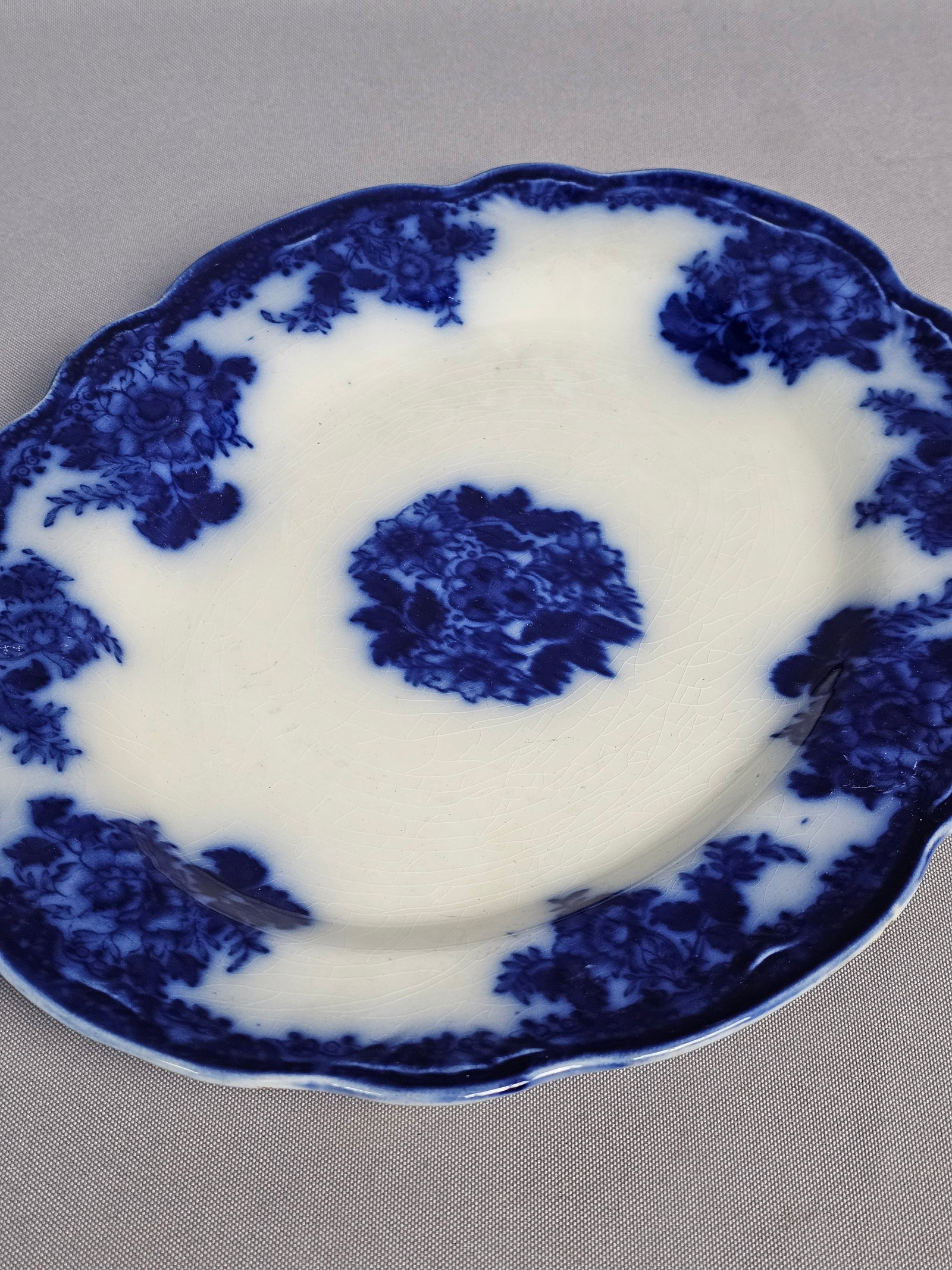 New Wharf Pottery Waldorf Pattern Flow Blue Earthenware Platter - 3