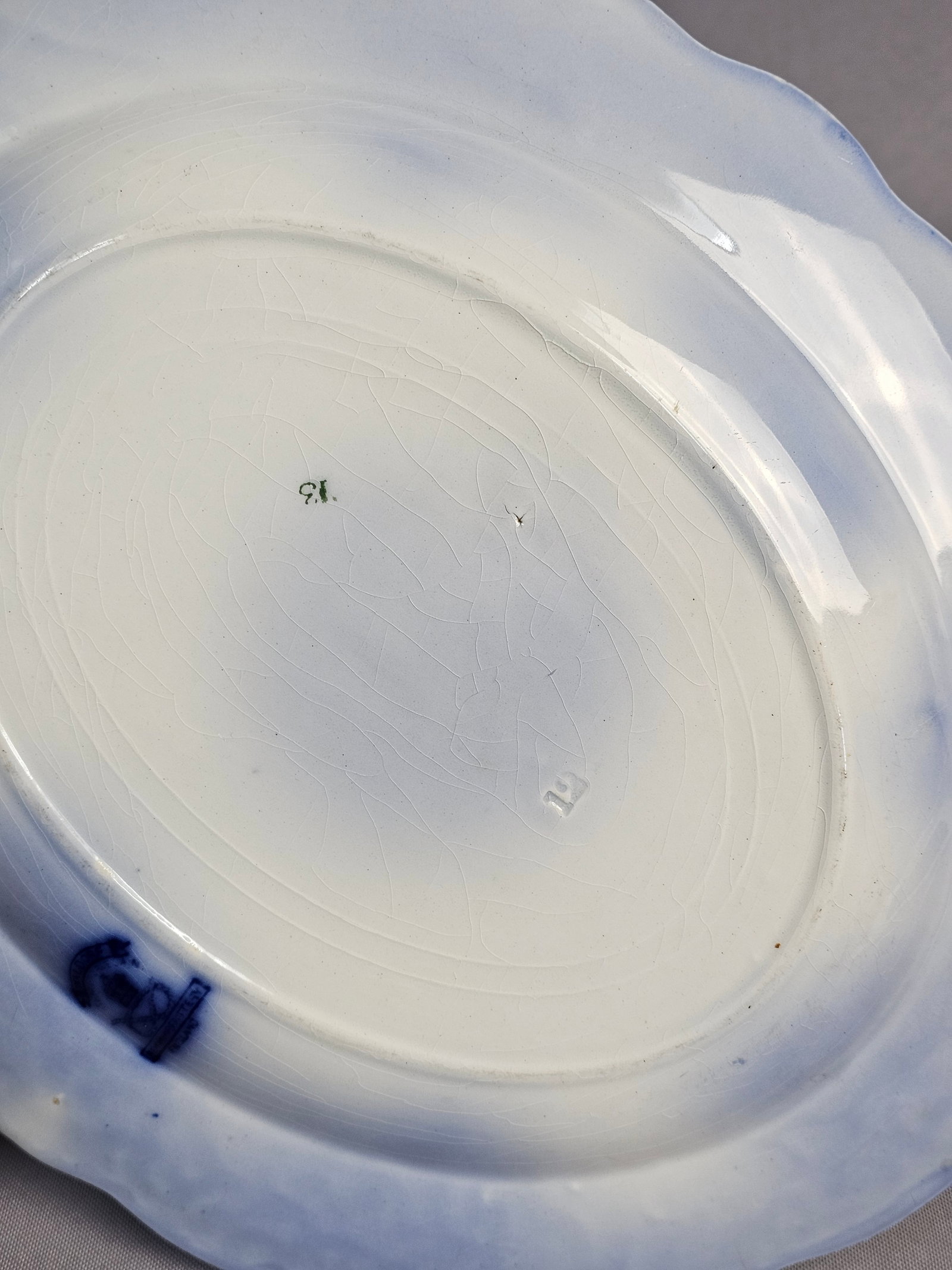 New Wharf Pottery Waldorf Pattern Flow Blue Earthenware Platter - 5
