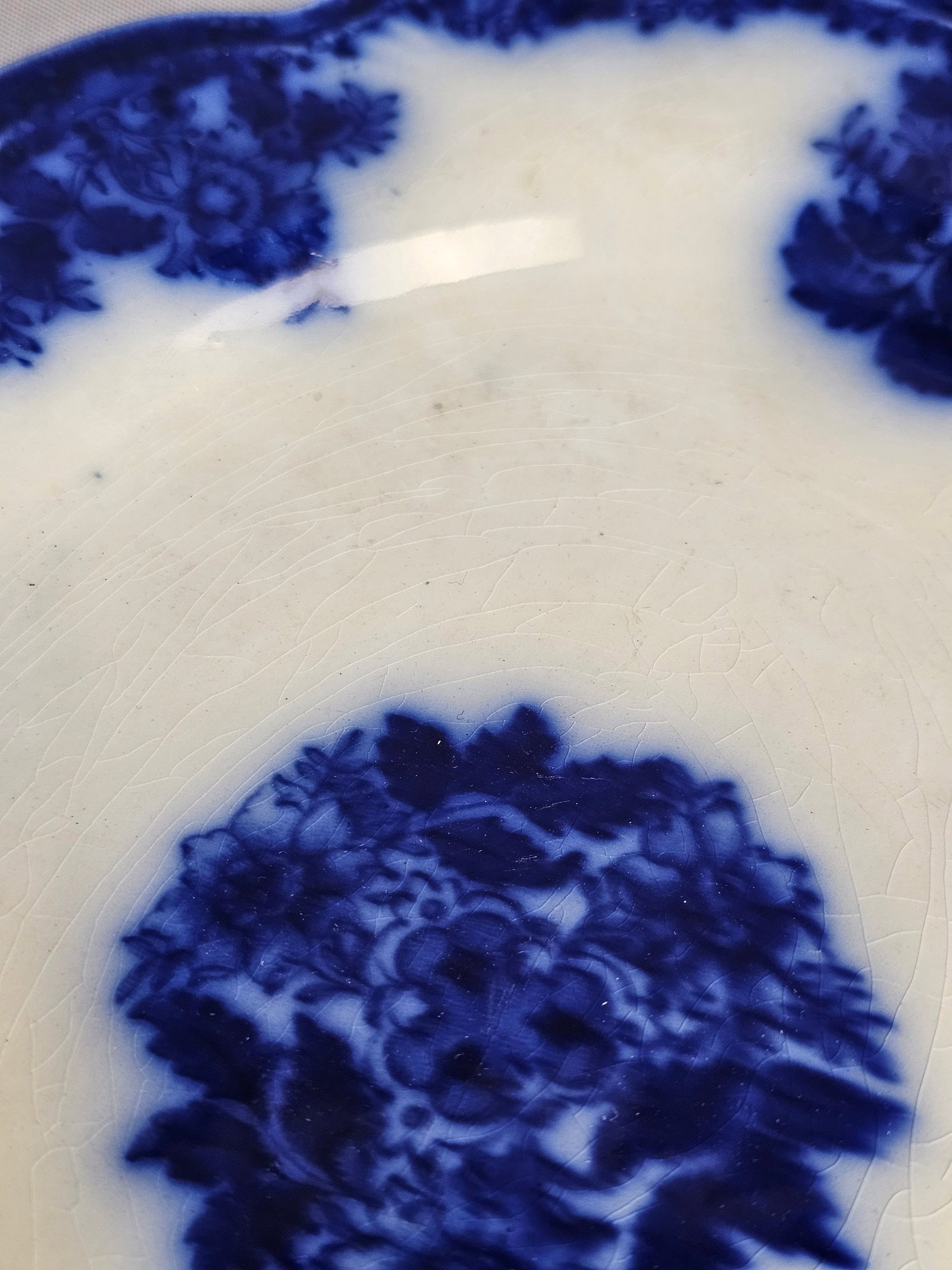 New Wharf Pottery Waldorf Pattern Flow Blue Earthenware Platter - 8