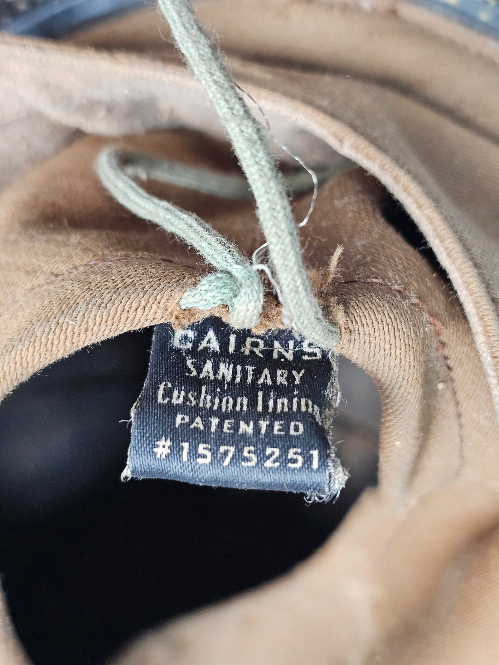 Antique Cairns Leather Fire Helmet with DFD Engine - 9