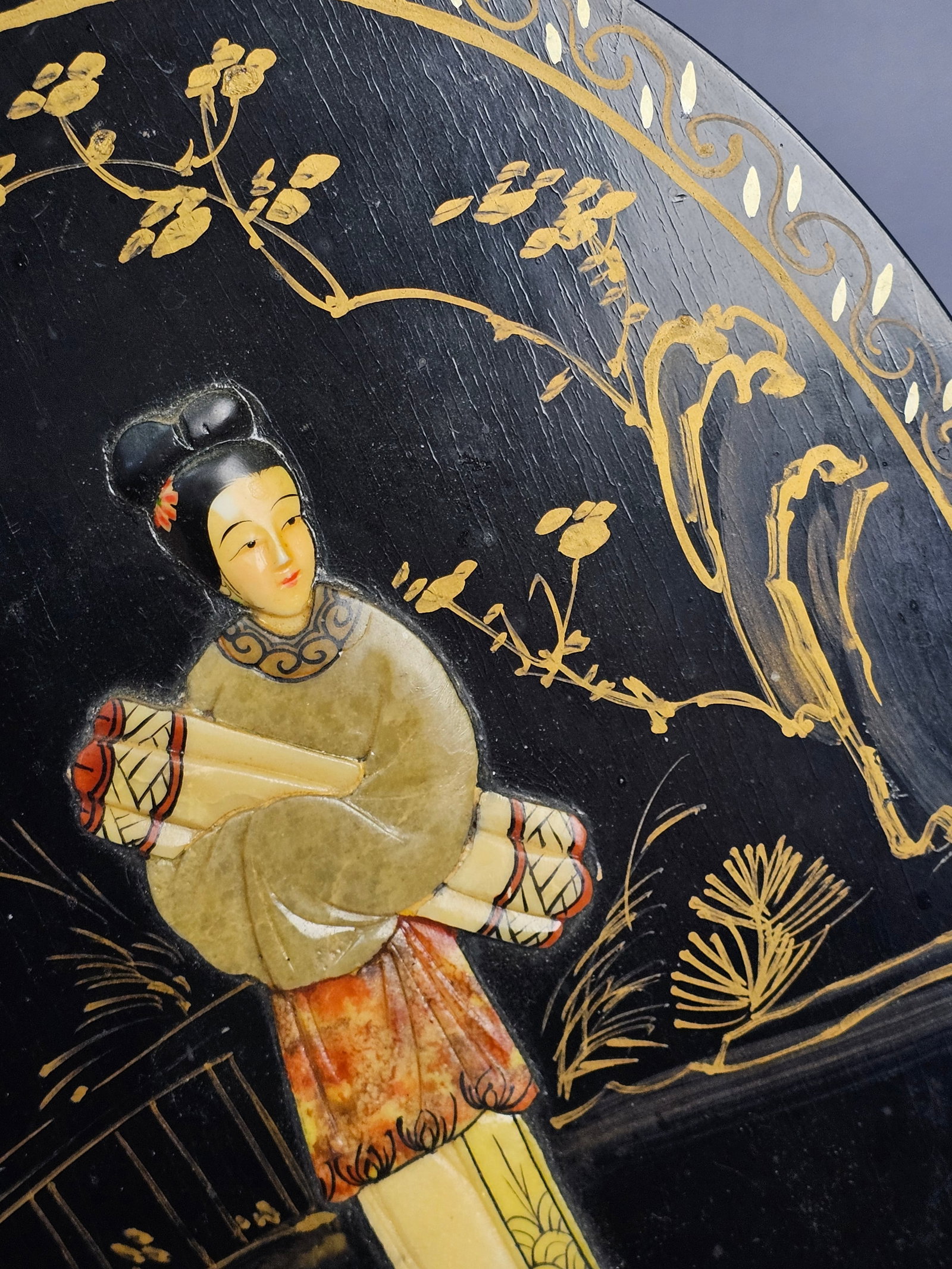 Chinese Export Black Lacquer Plaque - 3