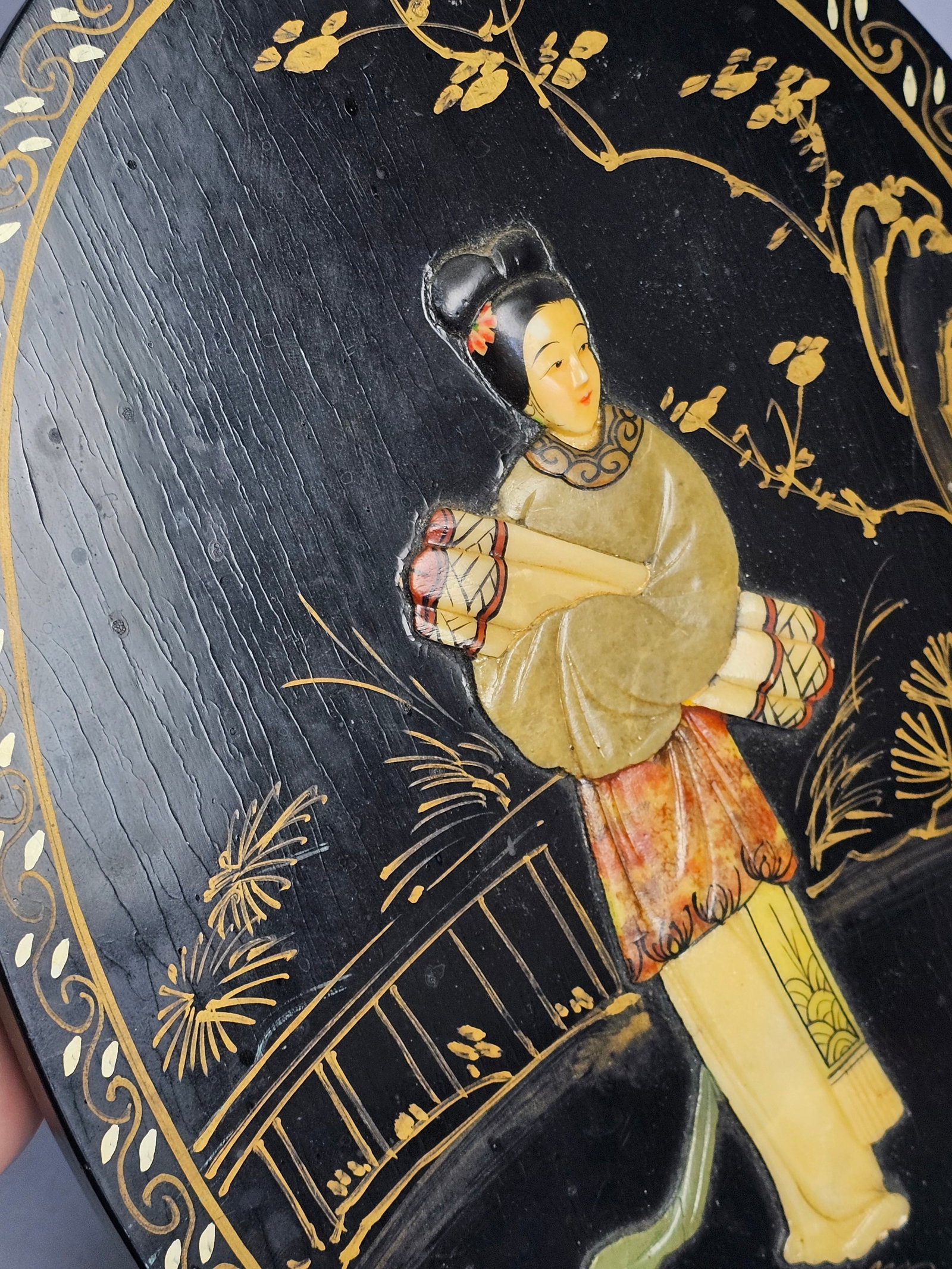 Chinese Export Black Lacquer Plaque - 5