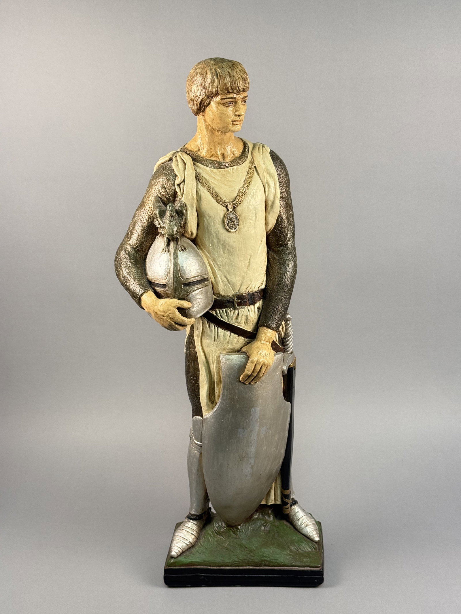 Large Painted Plaster Statue of a Knight, 1965 (1 of 14)