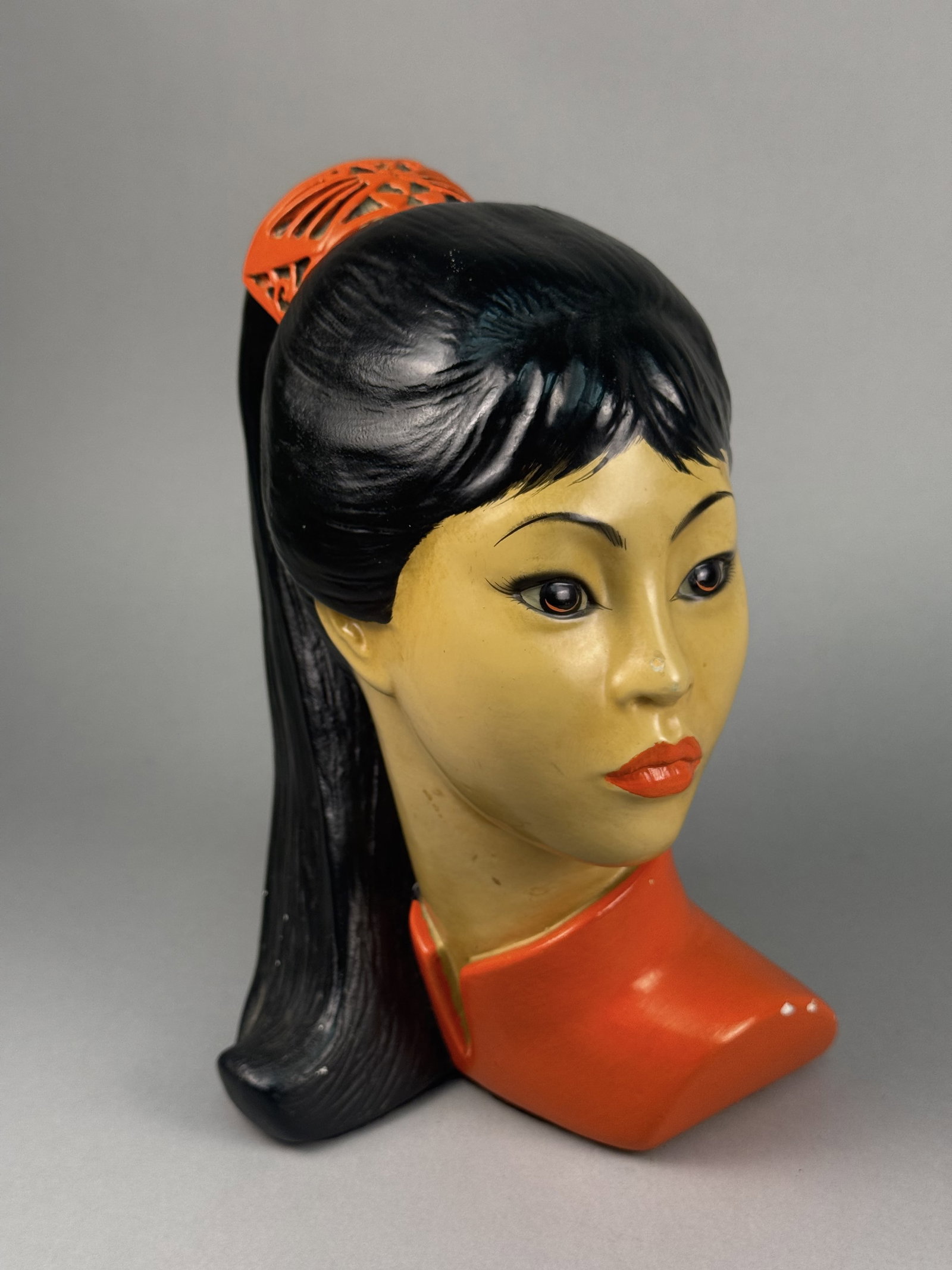 Marwal Industries Inc. Chalkware Bust of a Young Asian Woman (1 of 9)