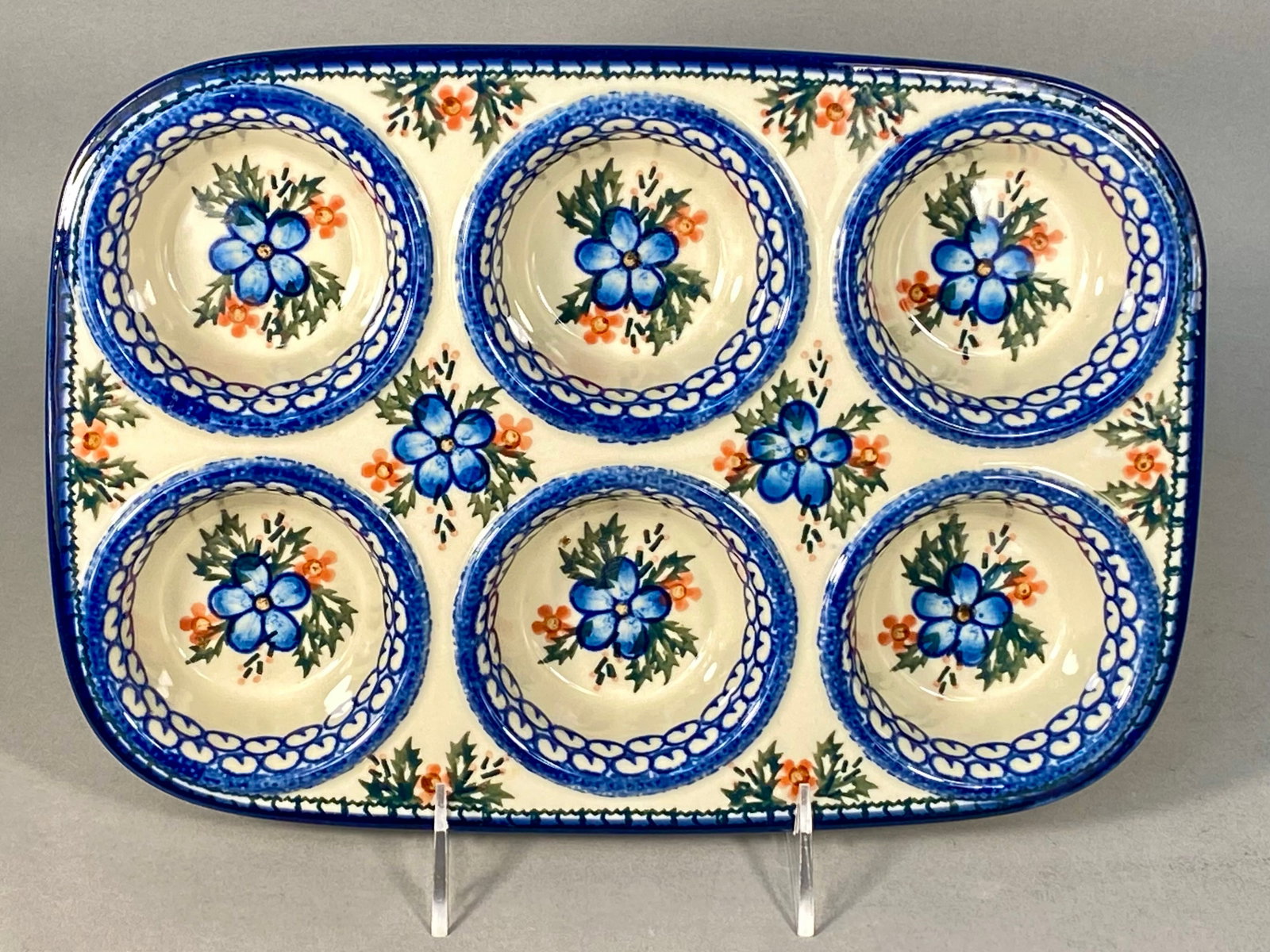 Zaklady Ceramiczne Boleslawiec Polish Pottery Six-Cup Muffin Pan (1 of 4)