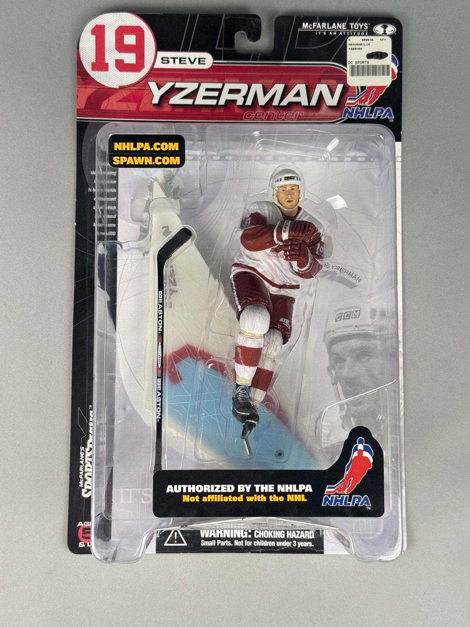 Steve Yzerman McFarlane Toys NHLPA Series 1 Hockey Action Figure: This is an original, unopened action figure of Steve Yzerman from the McFarlane's SportsPicks line by McFarlane Toys. Released as part of the NHLPA Series 1 circa 2000. Due to licensing at the time of