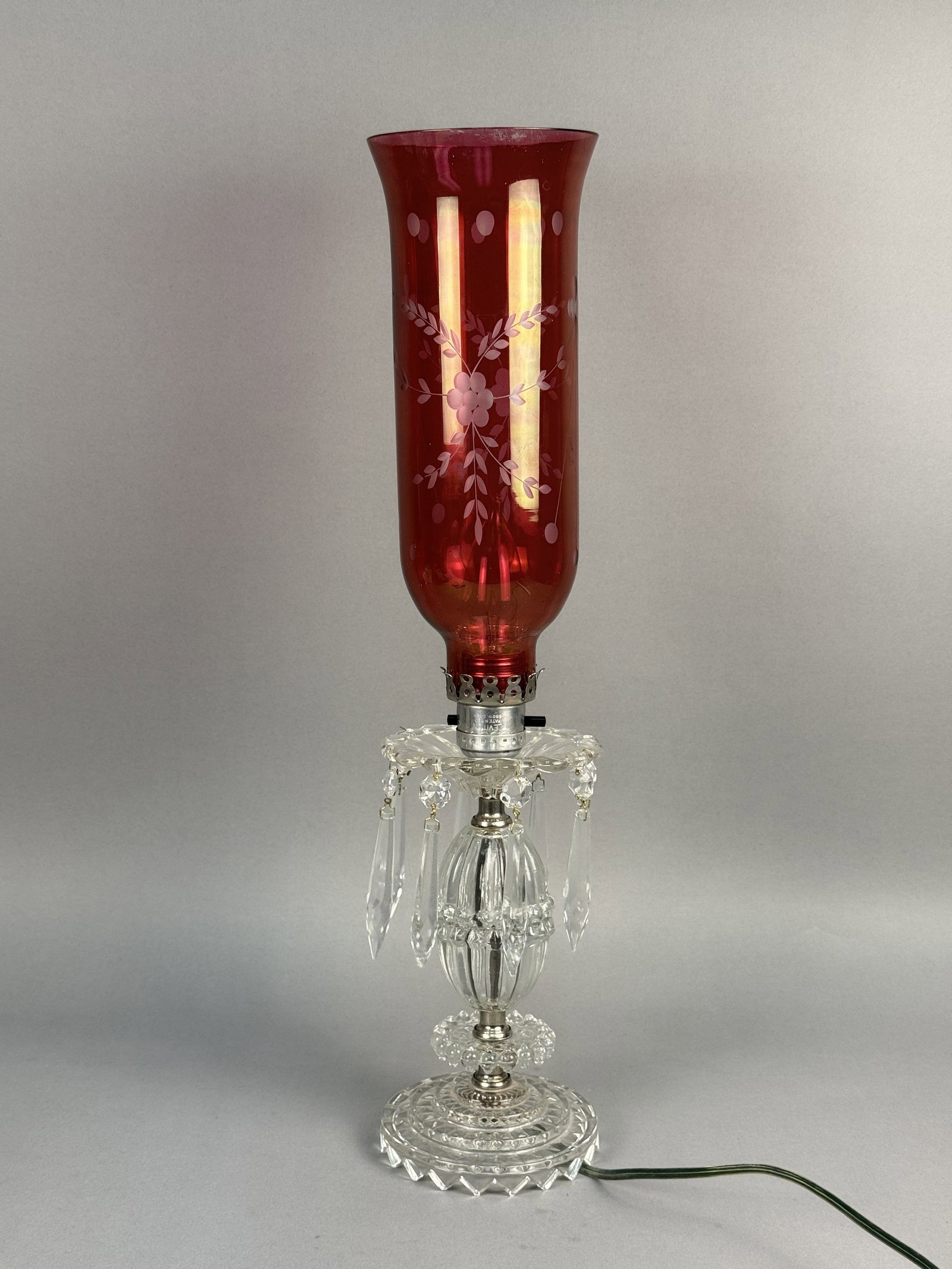Vintage Victorian Revival Electric Hurricane Lamp (1 of 5)