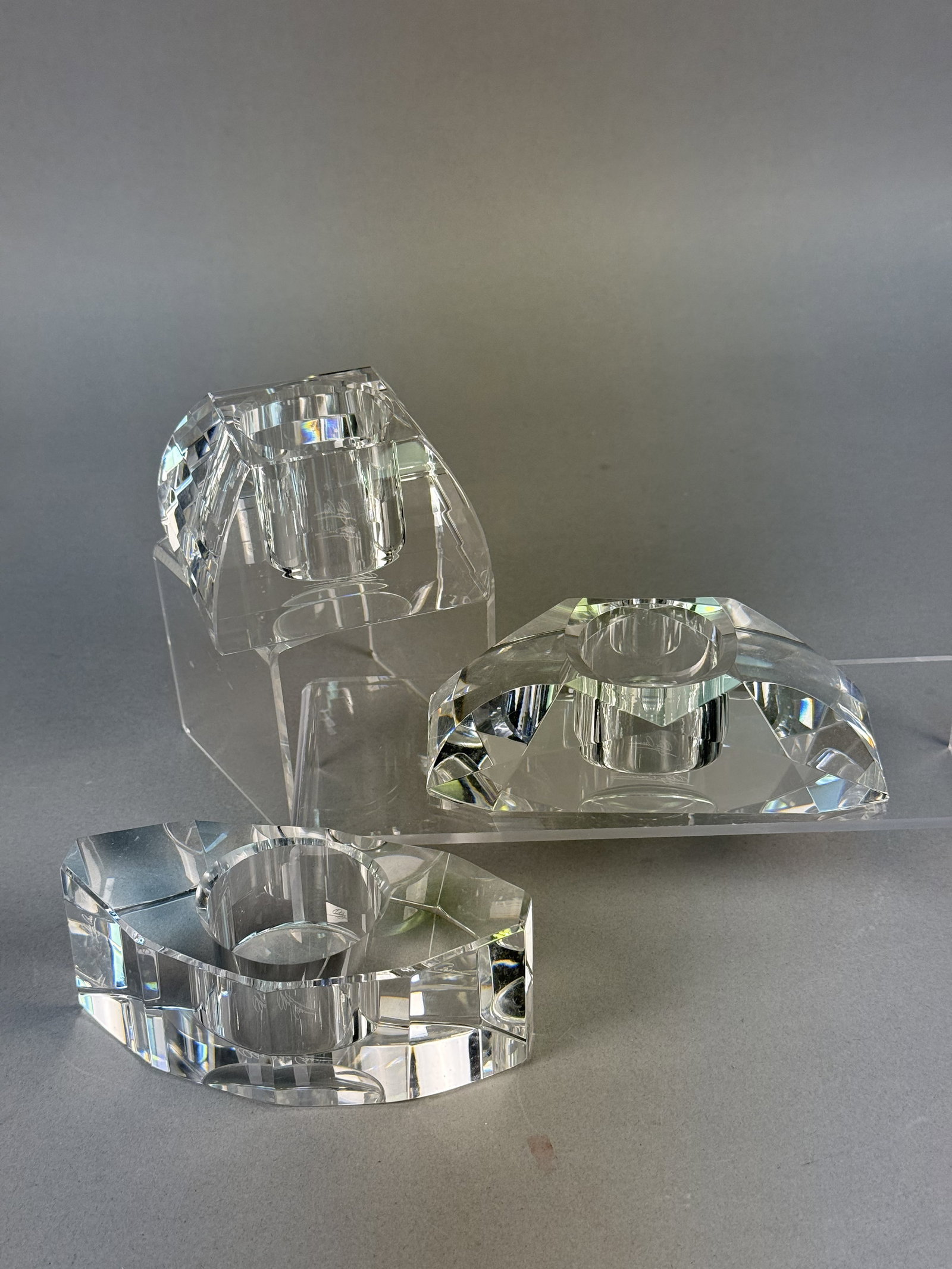 Three Oleg Cassini Faceted Crystal Votive Candle Holders (1 of 7)