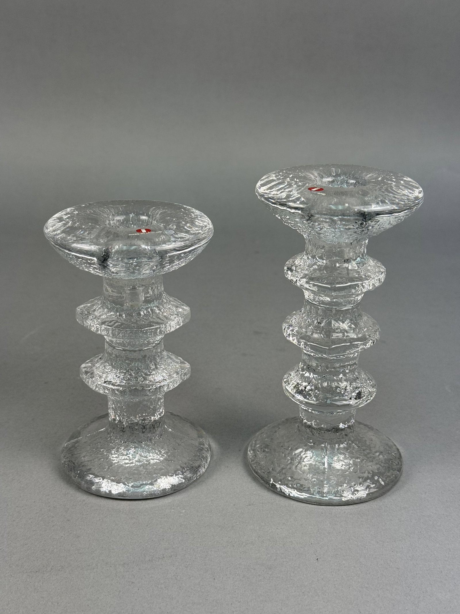 Iittala Festivo Textured Glass Candlesticks by Timo Sarpaneva (1 of 4)