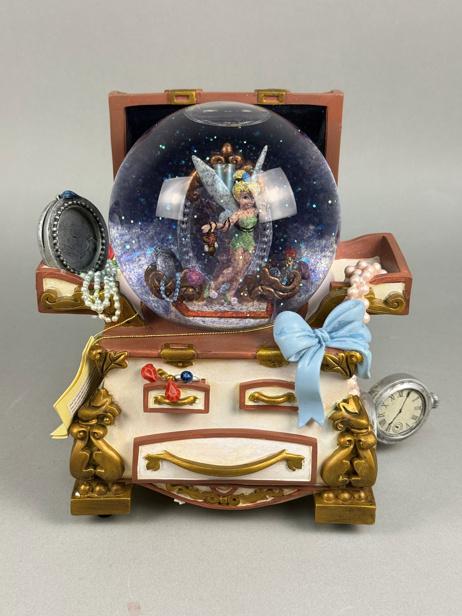 Disney Tinker Bell Hidden Treasure Chest Musical Snow Globe (1 of 12)