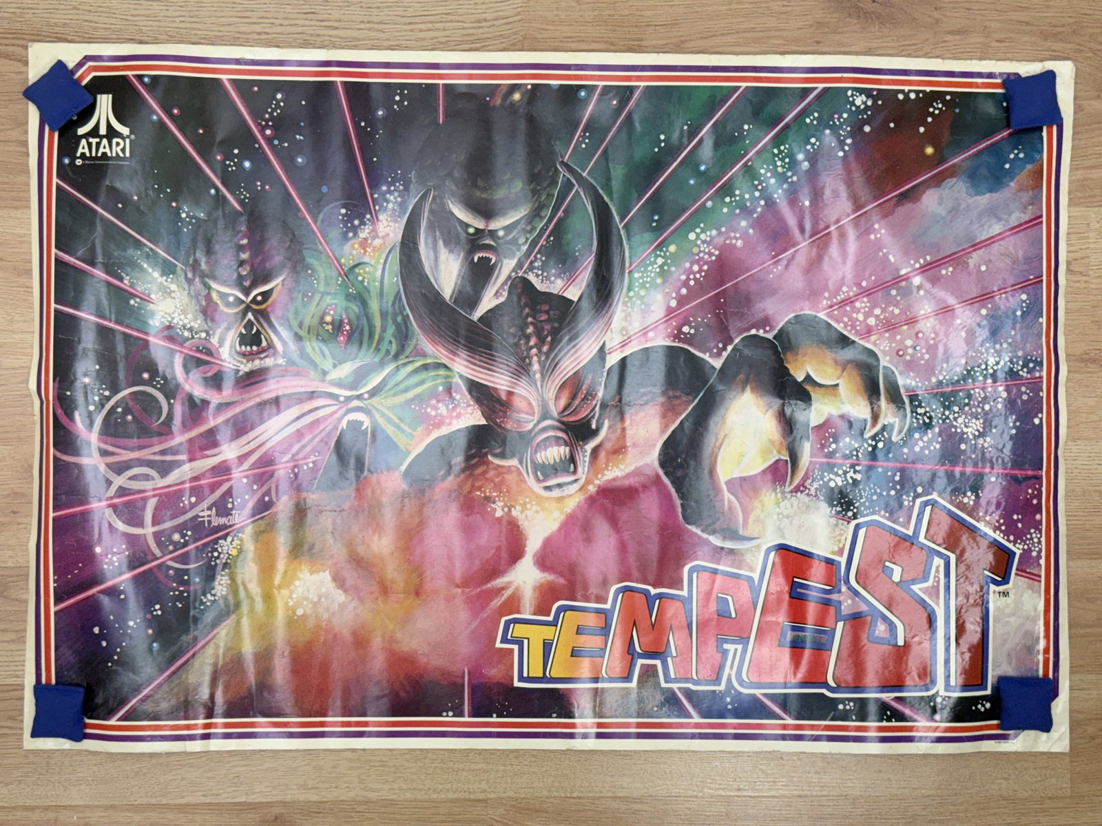 1981 Atari Tempest Arcade Game Original Promotional Poster Flemate (1 of 8)