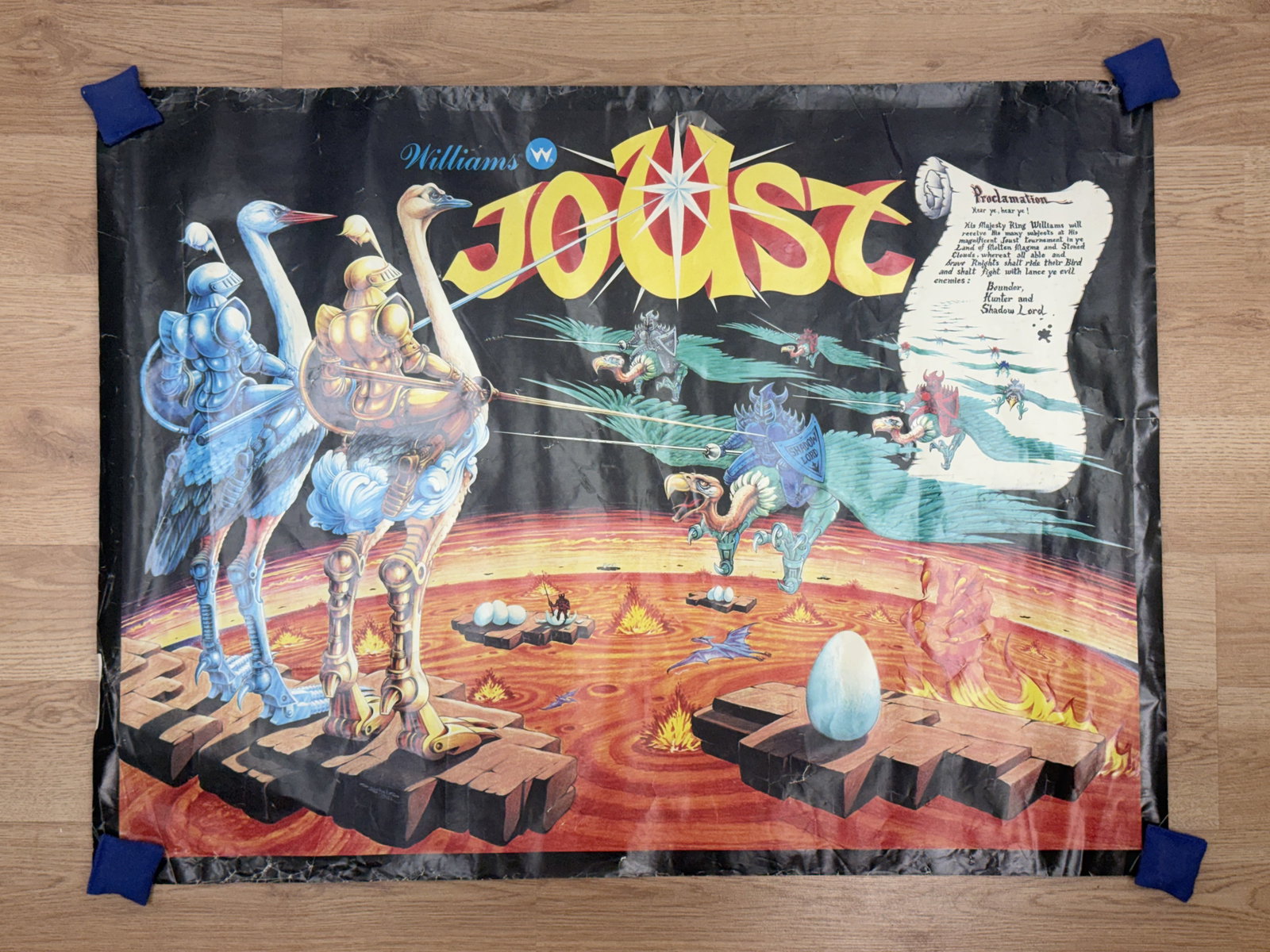 Original 1982 Williams Electronics Joust Arcade Game Promotional Poster (1 of 8)
