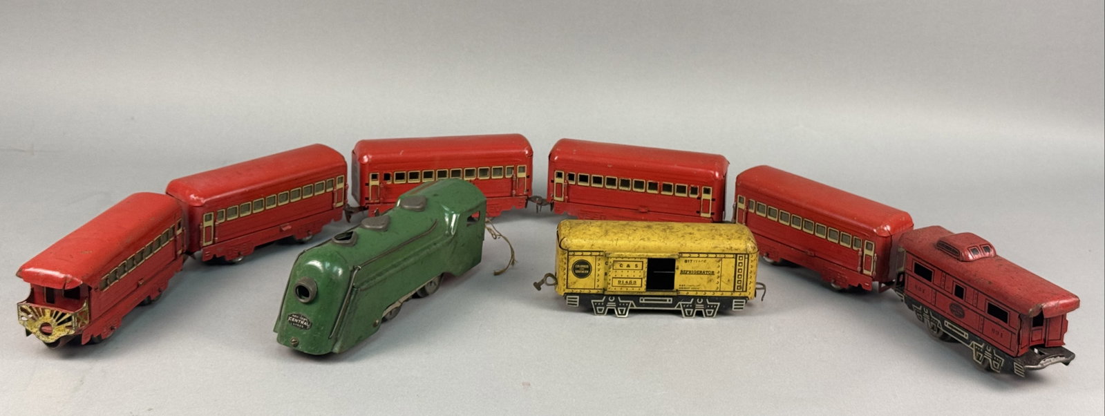 Louis Marx and Company Eight-Piece Clockwork Commodore Vanderbilt Train Set (1 of 9)