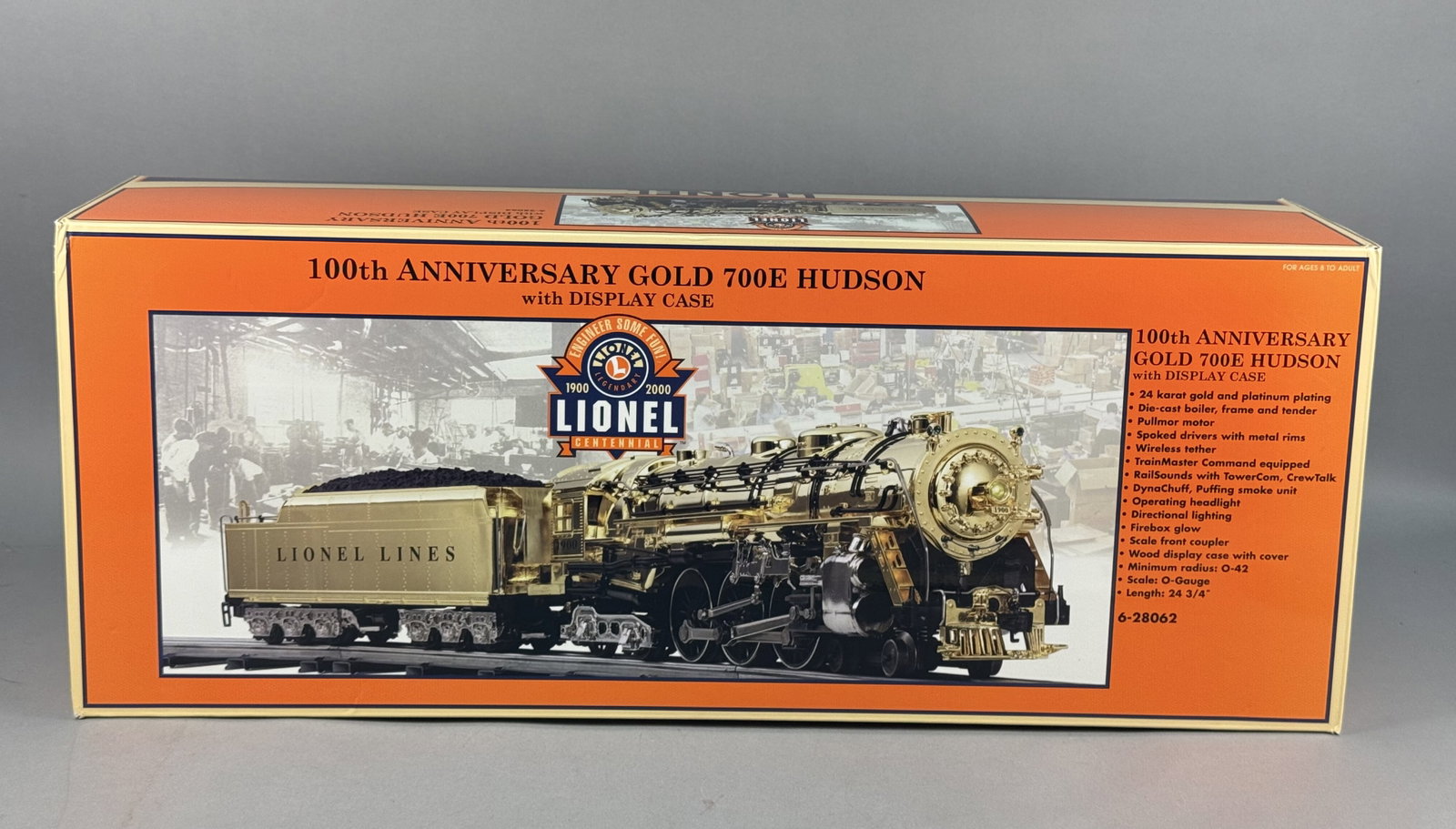 Lionel 100th Anniversary Gold 700E Hudson Steam Locomotive & Tender 6-28062 (1 of 13)