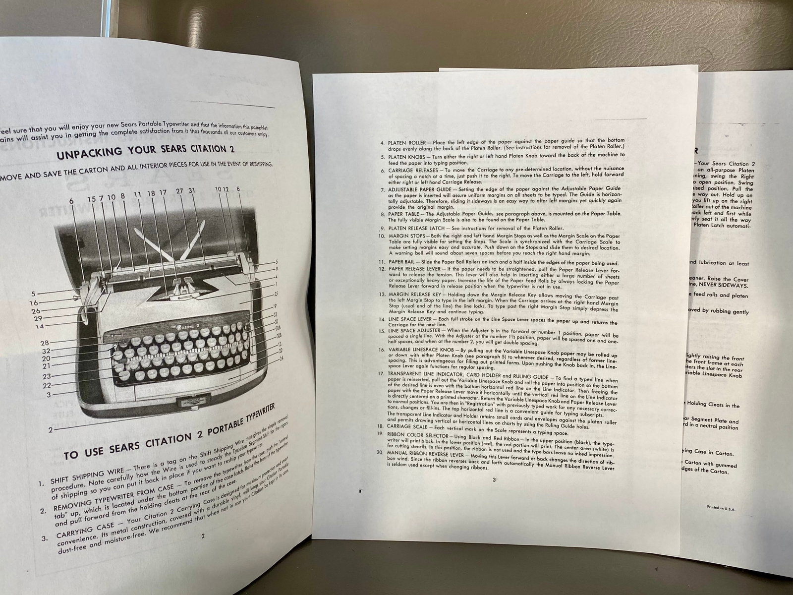 Sears Citation 2 Portable Manual Typewriter - 5