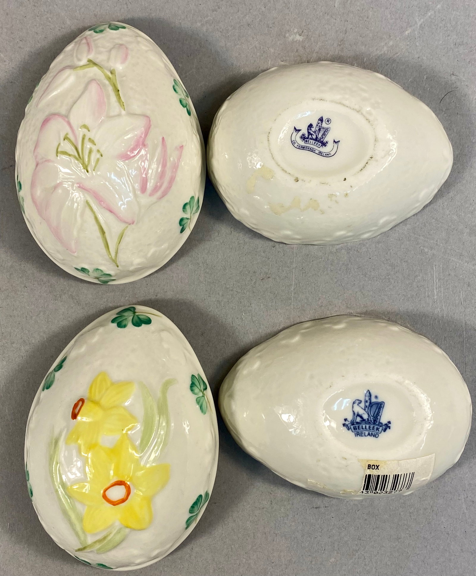 Two Belleek Porcelain Egg Trinket Boxes - 5