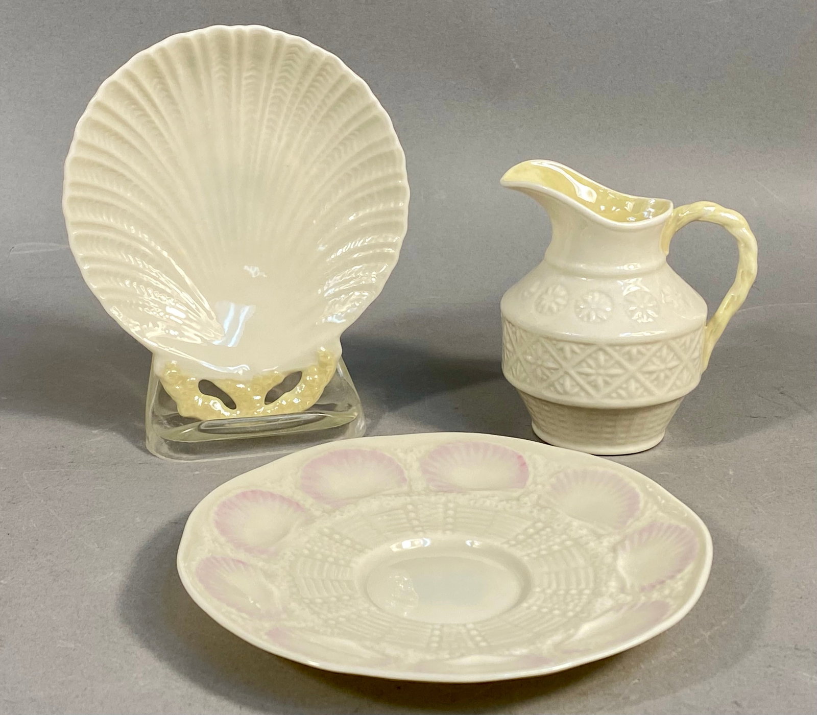 Belleek Neptune & Basketweave Pattern Parian Porcelain Items (1 of 9)