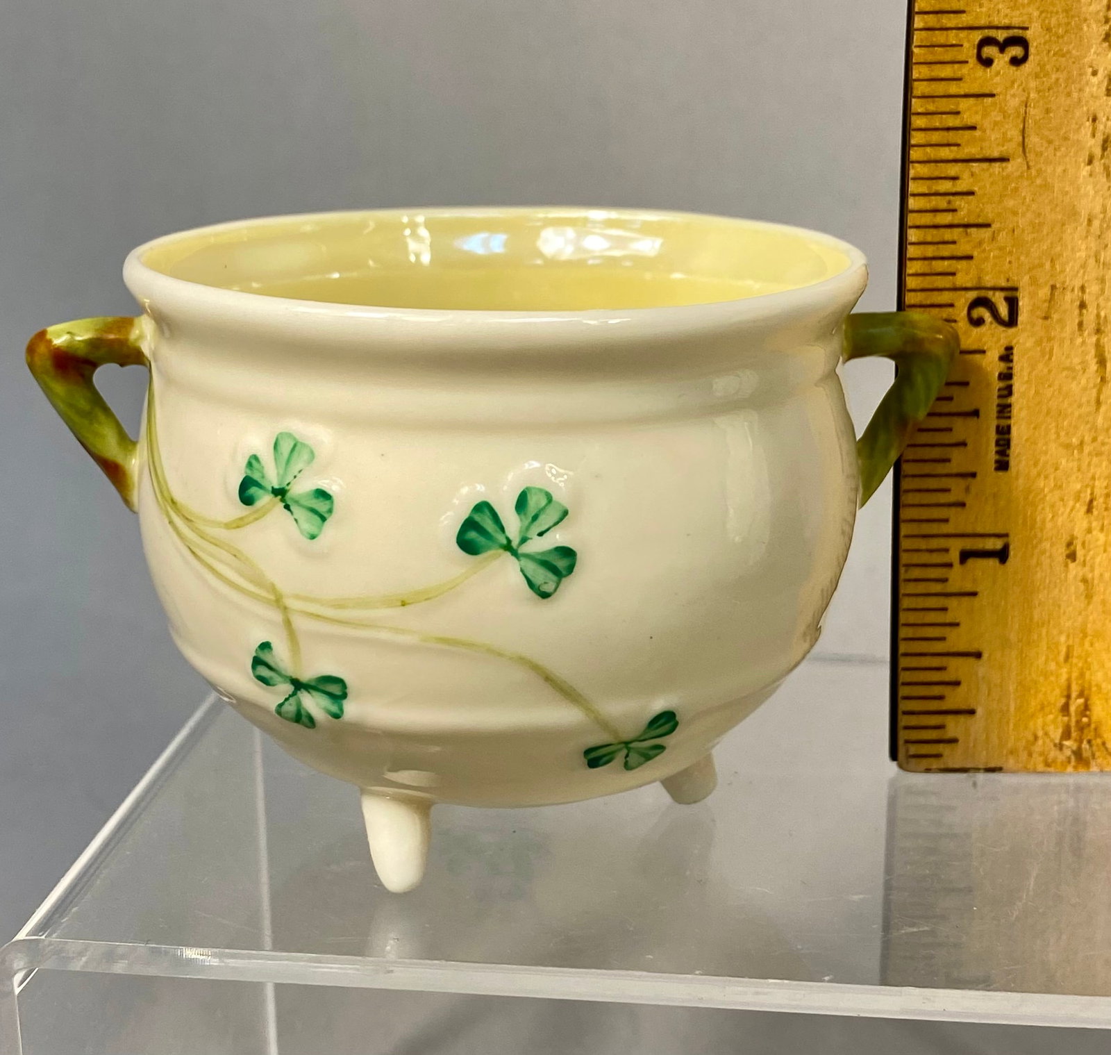 Four Belleek Shamrock Pattern Porcelain Tableware Items - 2