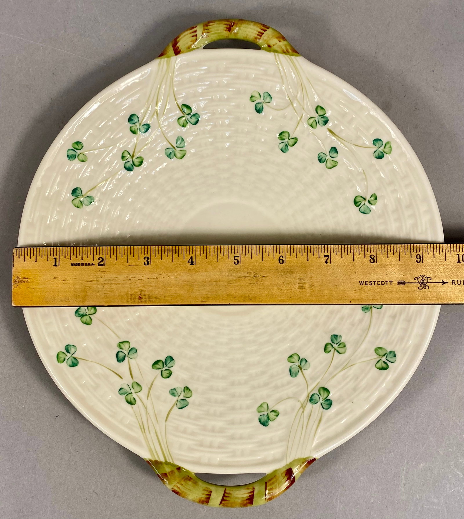 Four Belleek Shamrock Pattern Porcelain Tableware Items - 6