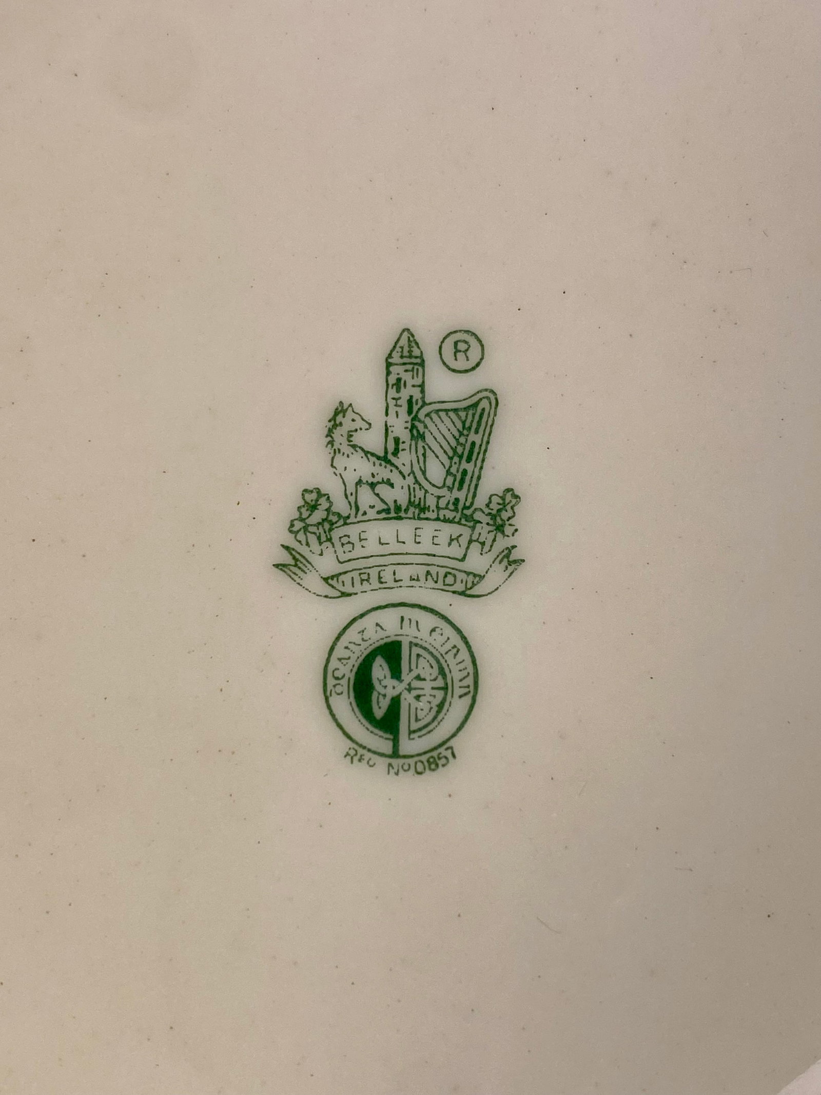 Four Belleek Shamrock Pattern Porcelain Tableware Items - 7