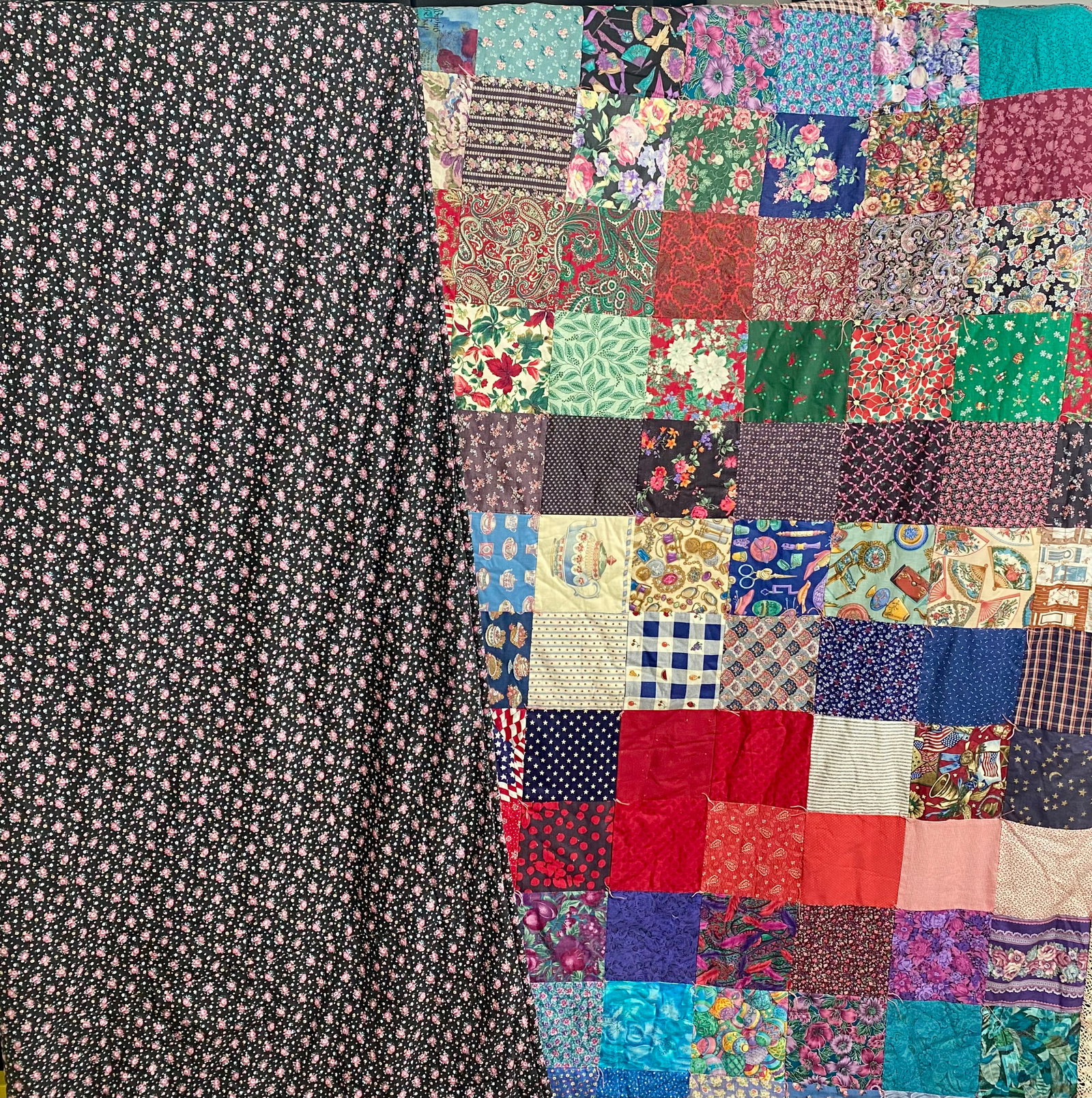 Vintage Handmade Patchwork Scrap Quilt - 3